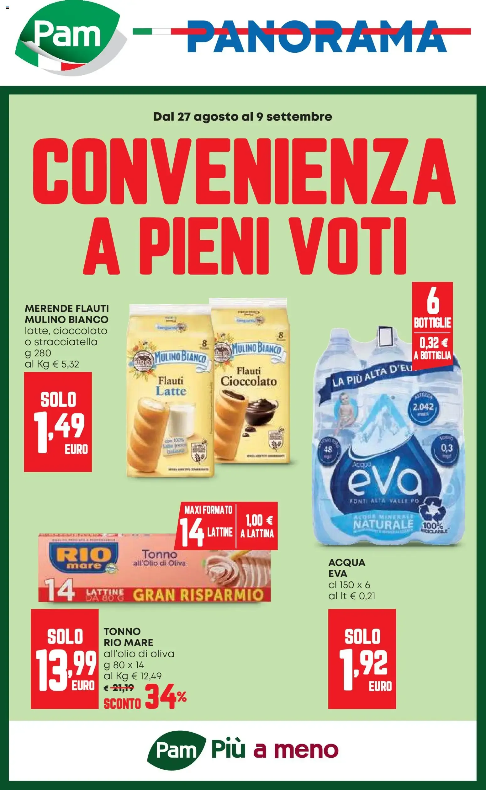 Pam Panorama: Convenienza a pieni voti da 27 agosto a 9 settembre di 2026 - Pagina del volantino 1