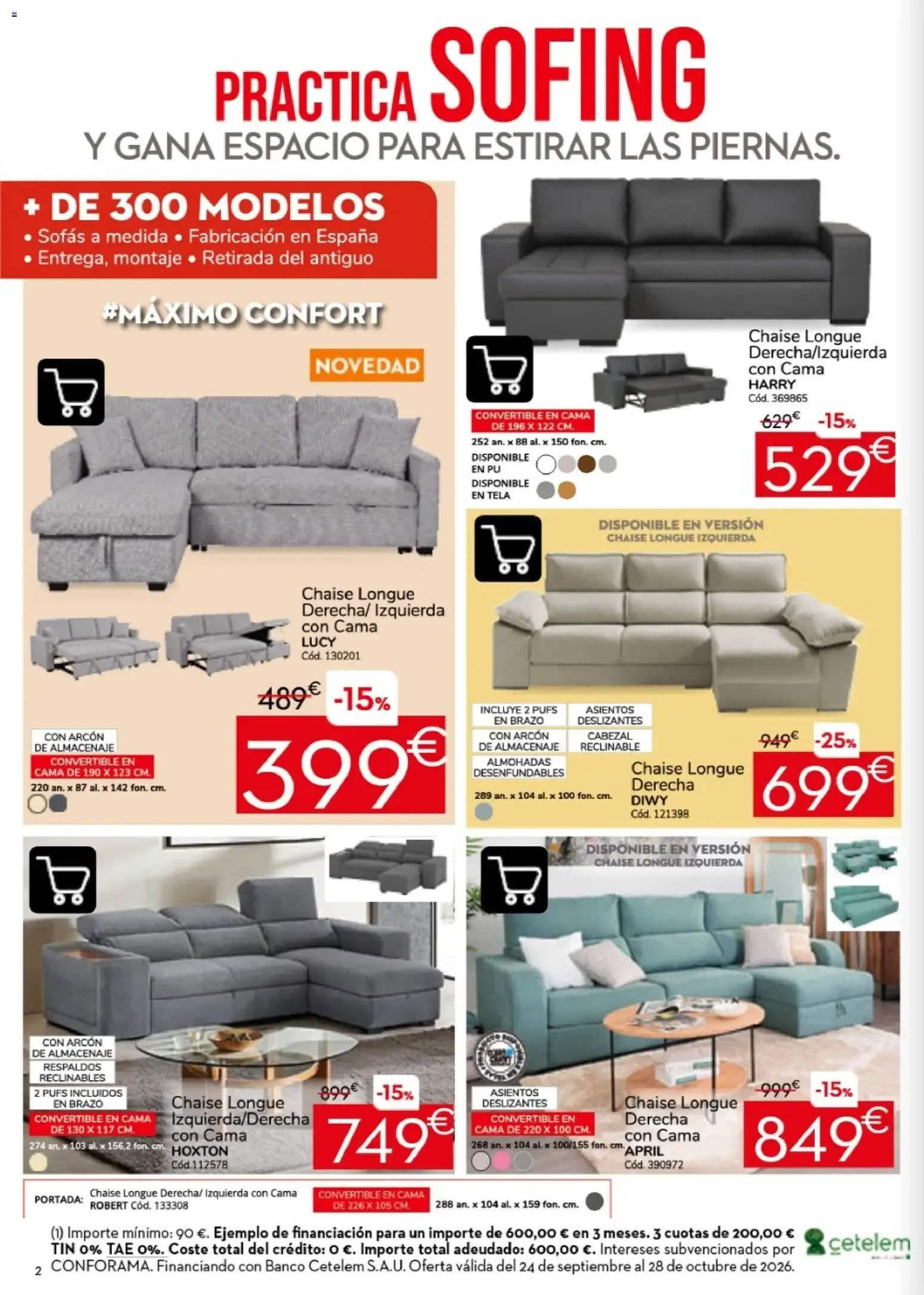 Catálogo de Conforama - Ofertas en Sofás 24 de septiembre al 28 de octubre 2026 - Página 2
