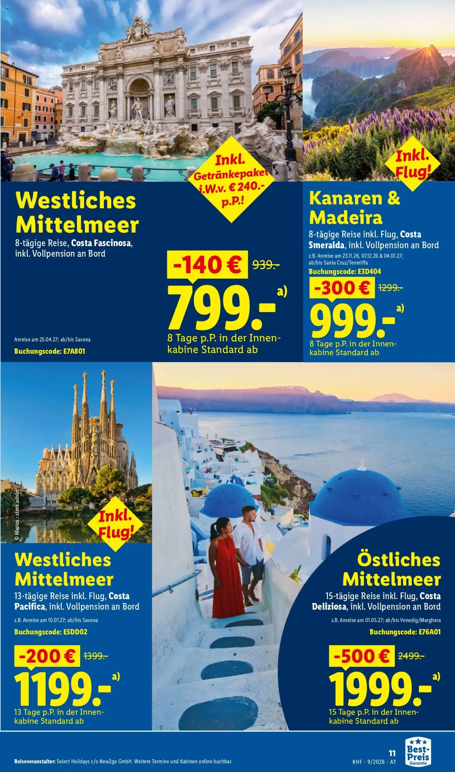 Lidl September Reise - Highlights ab 31.08.2026 - Angebote ab donnerstag von 31. August bis 30. September 2026 - Flugblätt seite  11