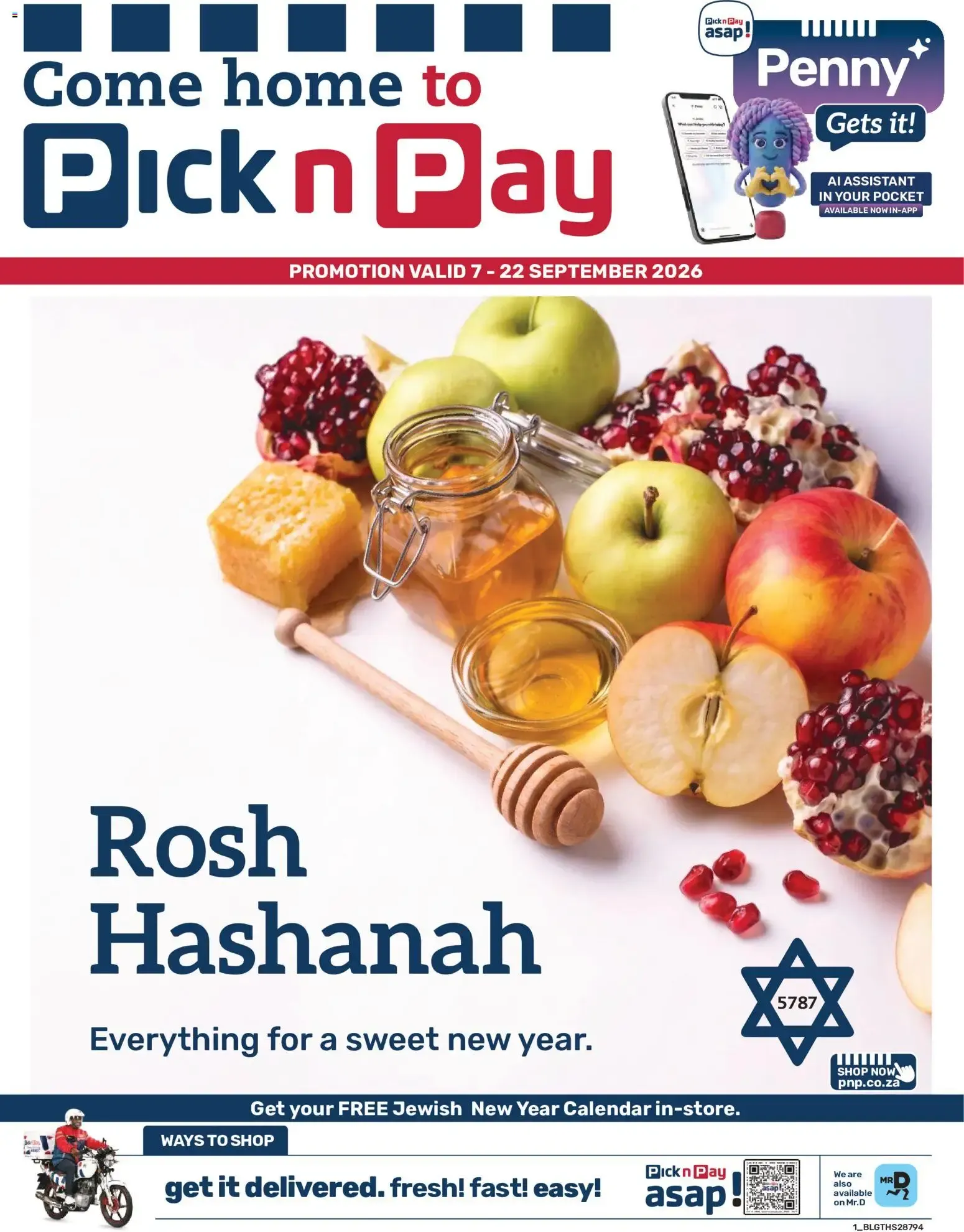 Pick n Pay - Rosh Hashanah Specials (07/09/2026 - 22/09/2026) Online from 7 September to 22 September 2026 - Catalogue Page 1
