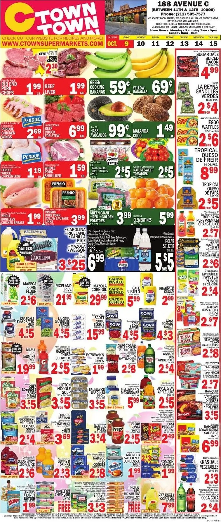 Current CTown leaflet valid from Friday 10/09/2026 to Thursday 10/15/2026