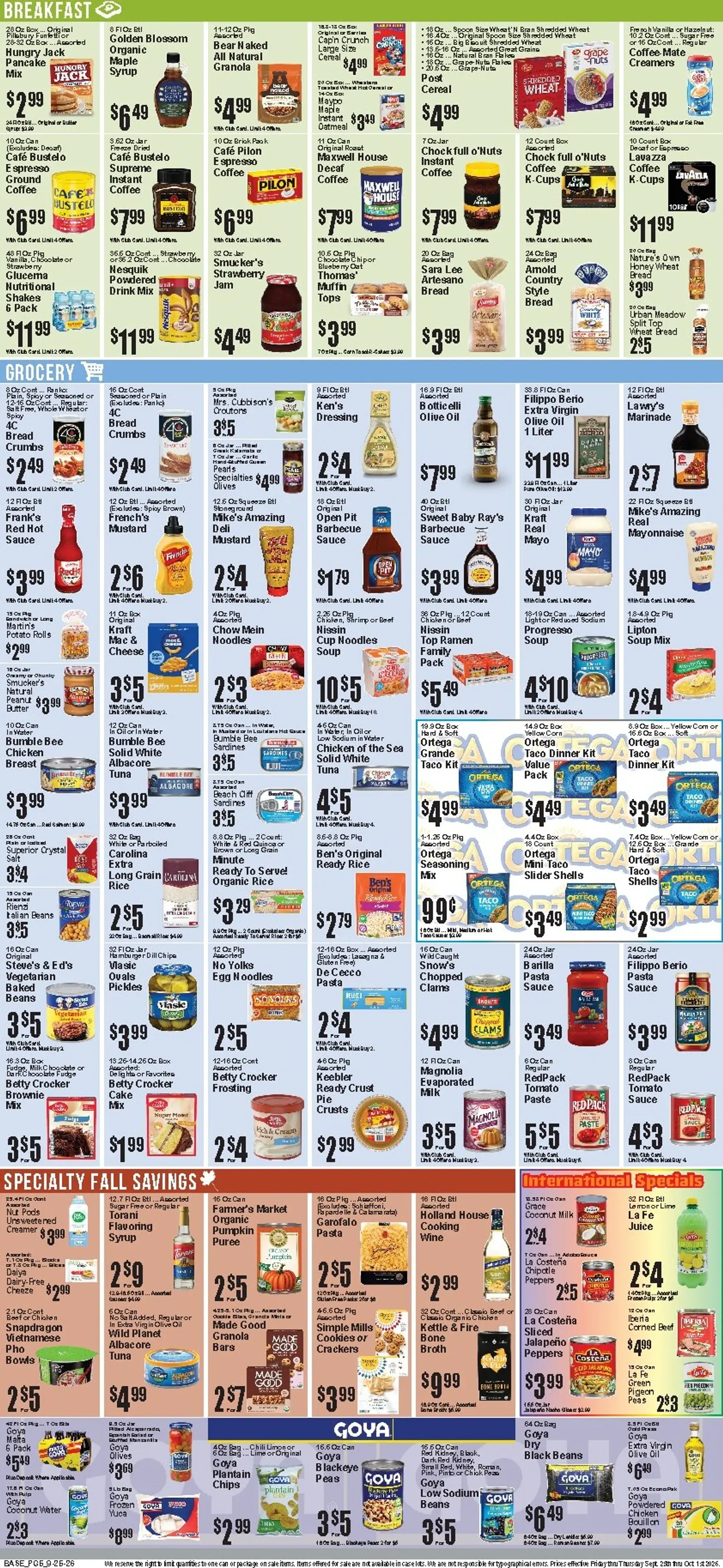 Weekly ad Current Food Universe leaflet valid from Friday 09/25/2026 to Thursday 10/01/2026 from September 25 to October 1 2026 - Page 6