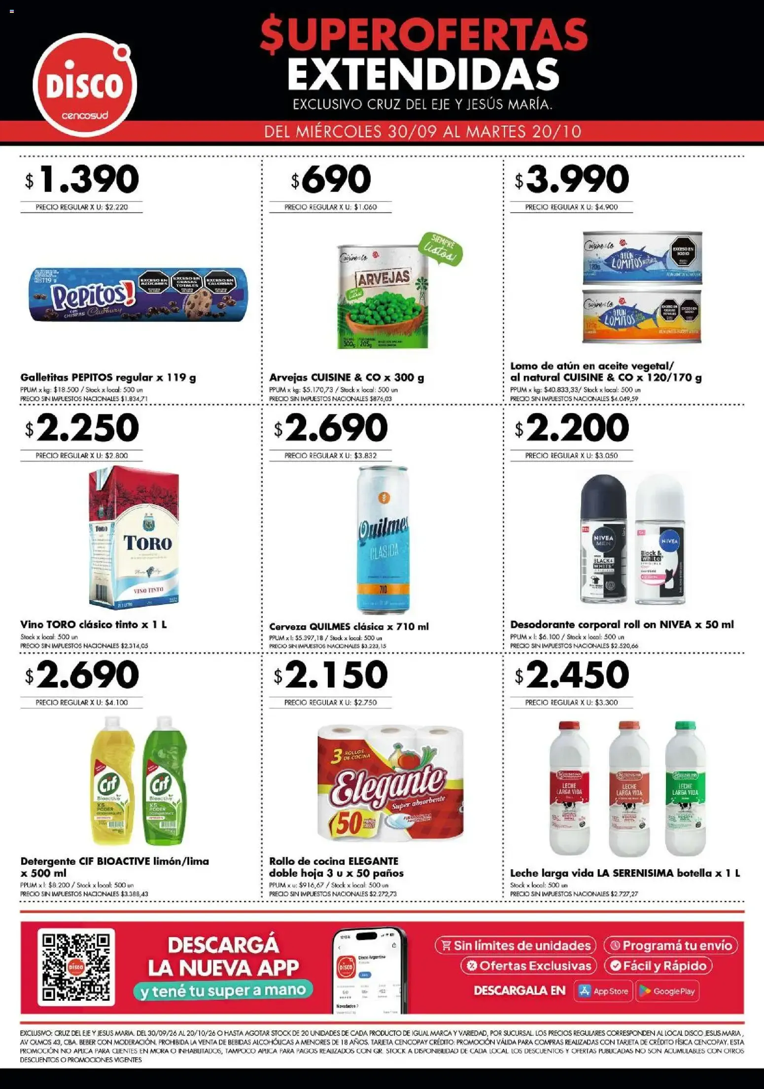 Ofertas de Disco - Superofertas extendidas - Cruz del Eje y Jesus Maria del 30/09/2026 - 20/10/2026 30 de septiembre al 20 de octubre 2026 - Página 7 del catálogo