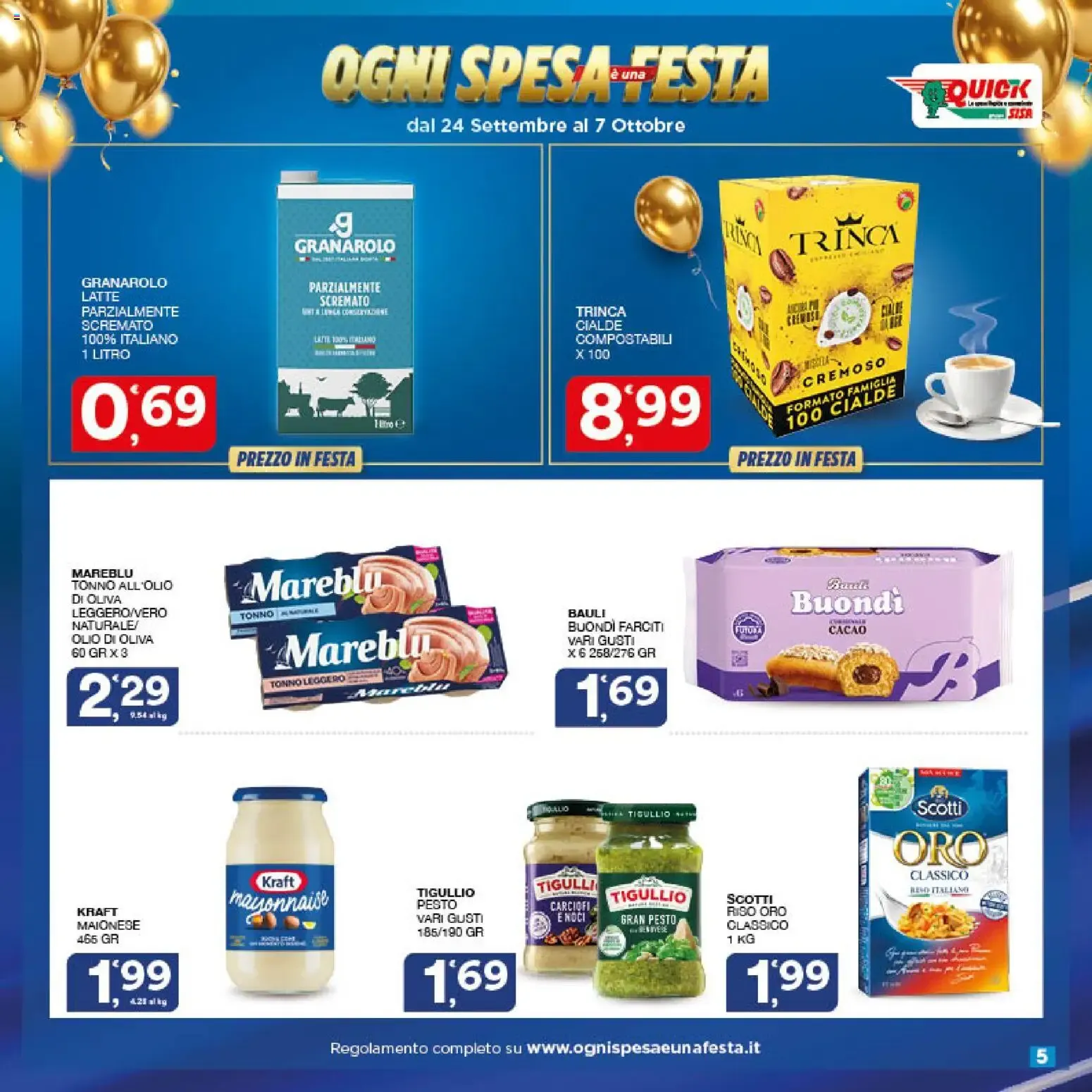 Quick SISA: Grande Concorso Ogni Spesa è una Festa da 24 settembre a 7 ottobre di 2026 - Pagina del volantino 5