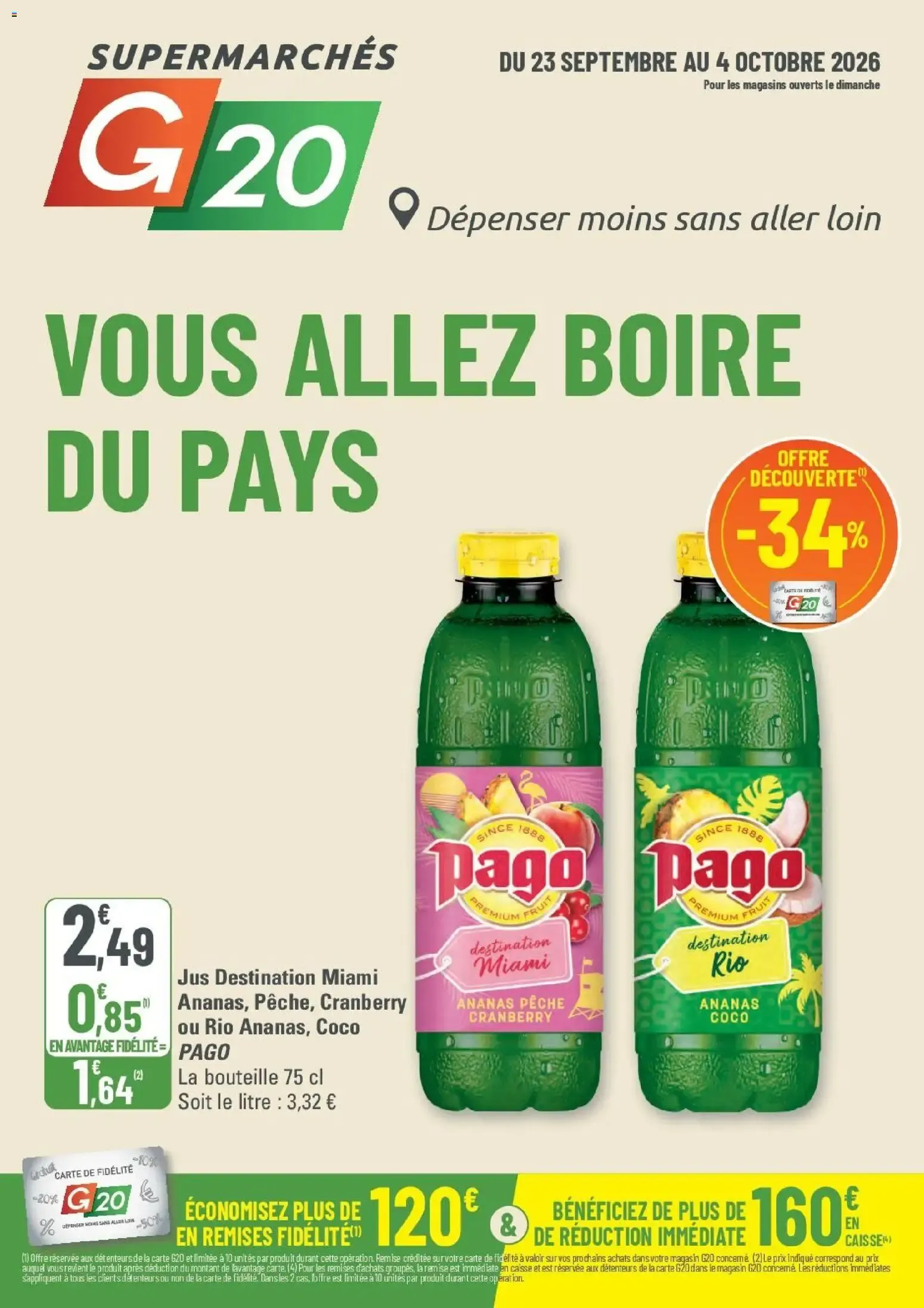 G20 Supermarchés catalogue à partir du 23/09/2026 - promo en ligne