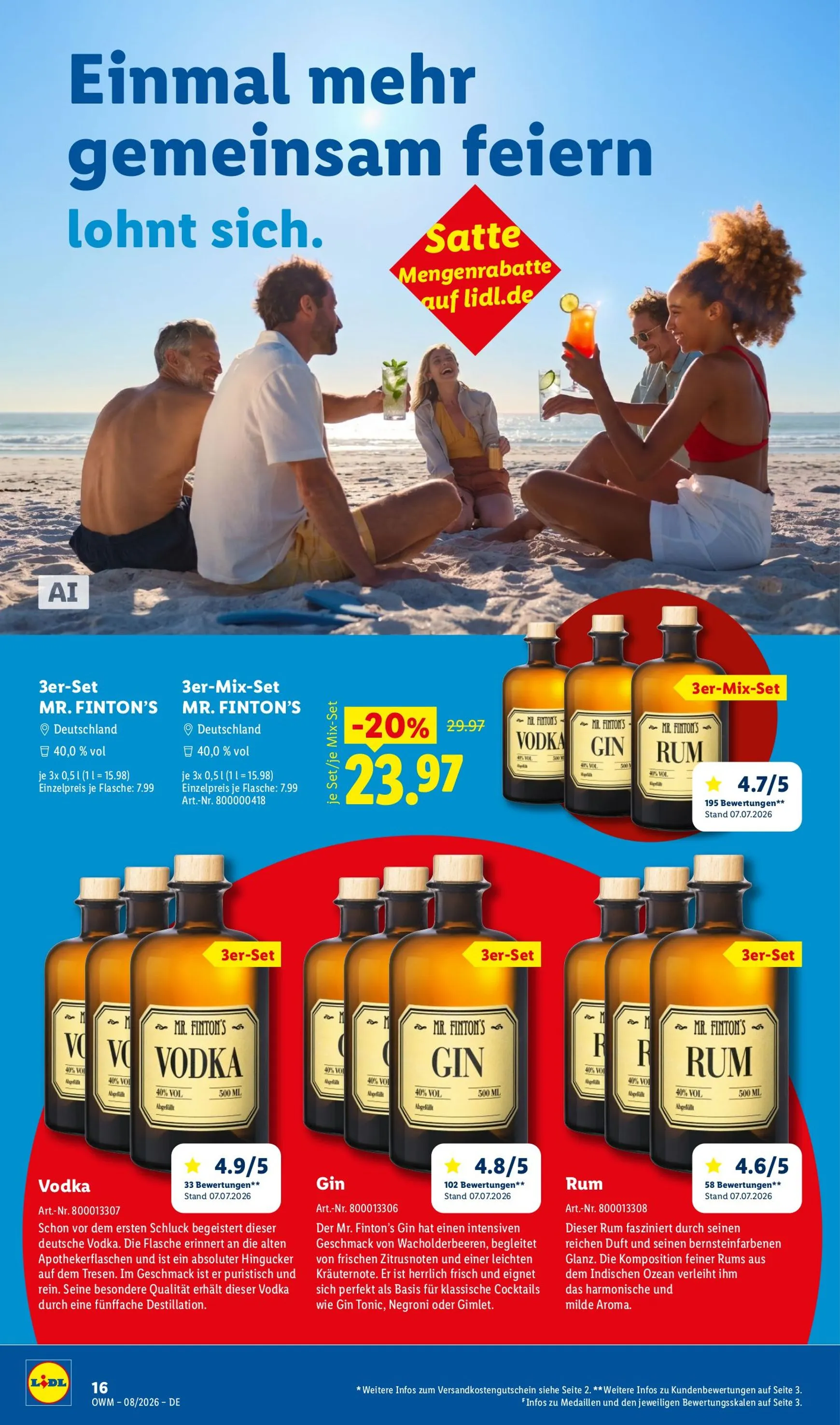 Lidl - Wein & Spirituosen Prospekt – von Samstag 01.08.2026 bis Montag 31.08.2026 von 1. August bis 31. August 2026 - Prospekt seite 16