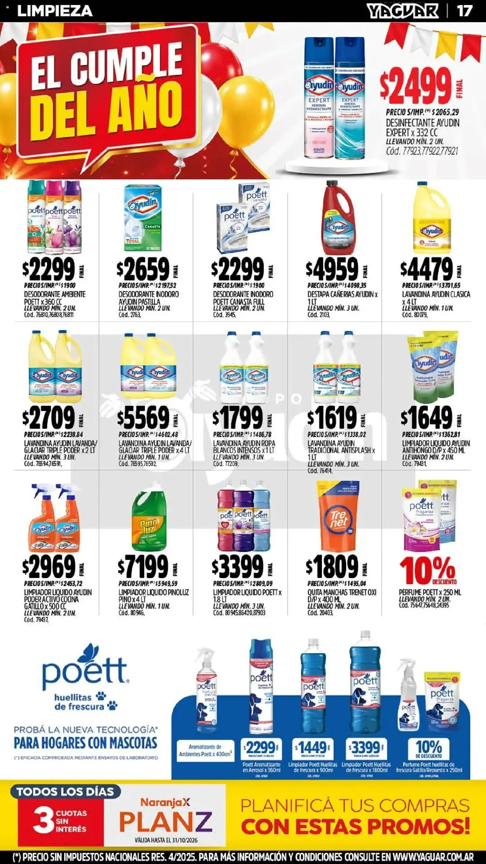 Ofertas de Mayorista Yaguar - El Cumple del Año 38 26 de octubre al 31 de octubre 2026 - Página 19 del catálogo