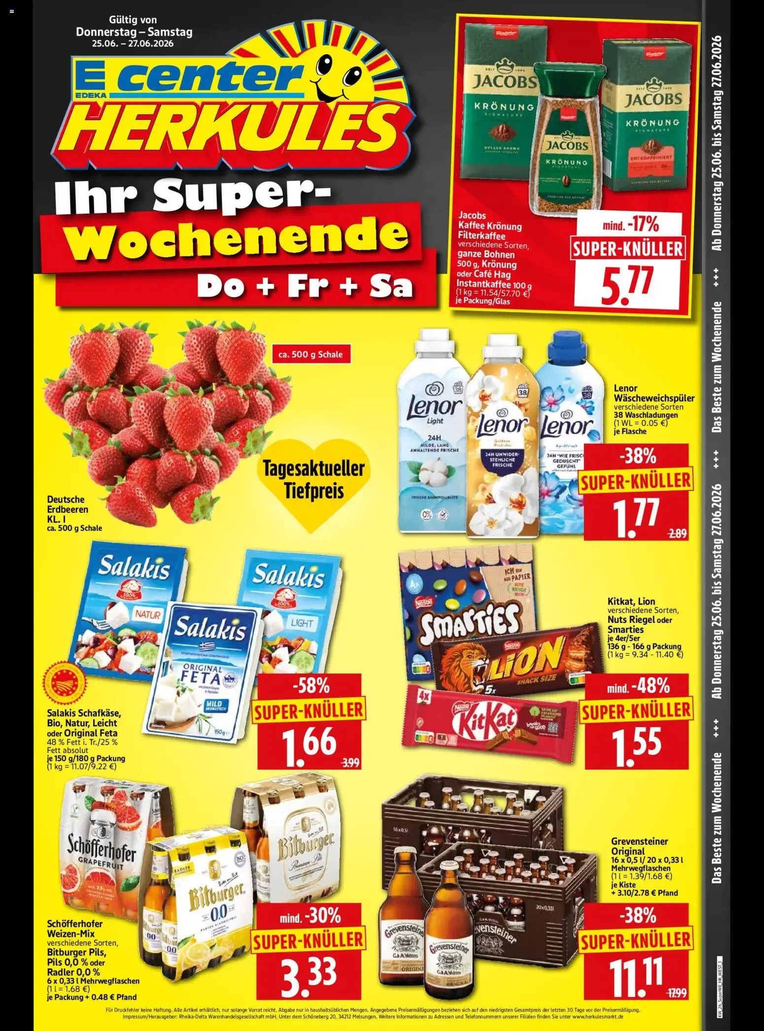E center HERKULES Ihr Super-Wochenende von 25. Juni bis 27. Juni 2026 - Prospekt seite 1