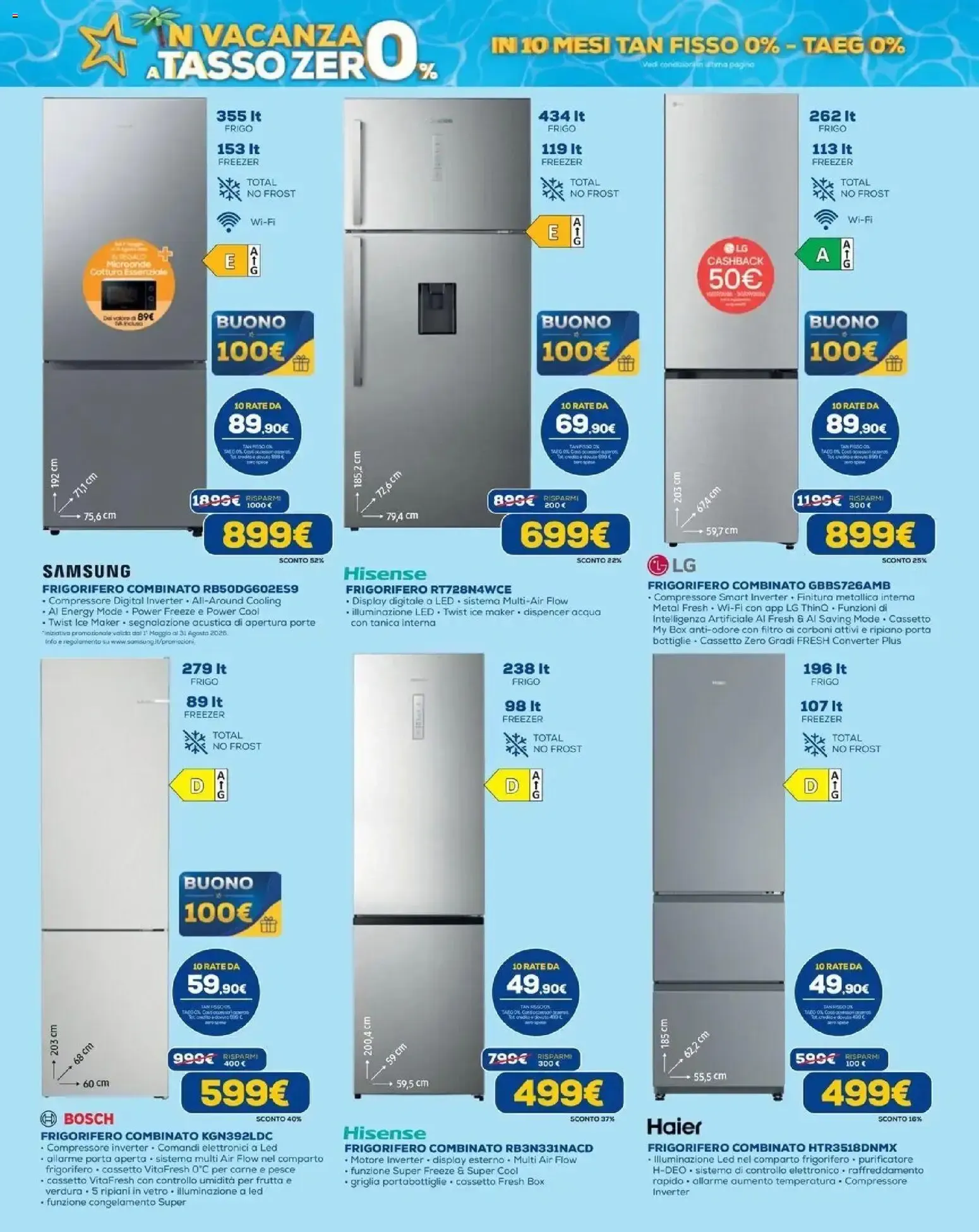 Euronics - In vacanza a tasso zero da 30 luglio a 19 agosto di 2026 - Pagina del volantino 12