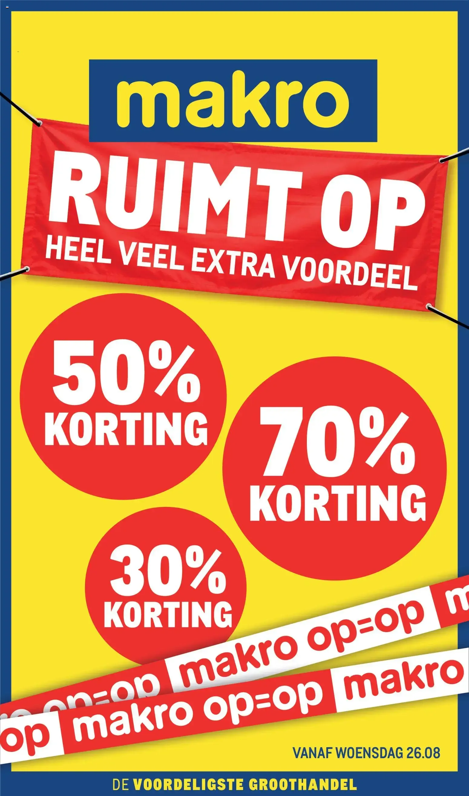 Makro Ruimt Op: Descuentos de hasta el 70% van 26 augustus tot 26 augustus 2026 - Folder pagina 1