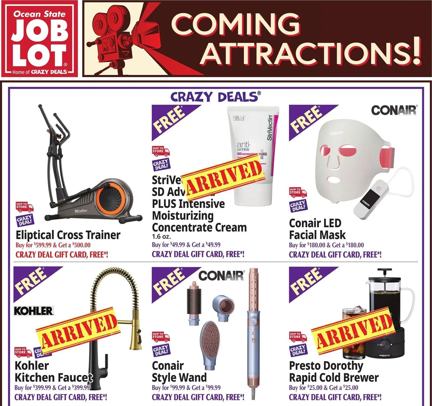 Current Ocean State Job Lot - Coming Attractions leaflet valid from Thursday 06/25/2026 to Wednesday 07/01/2026