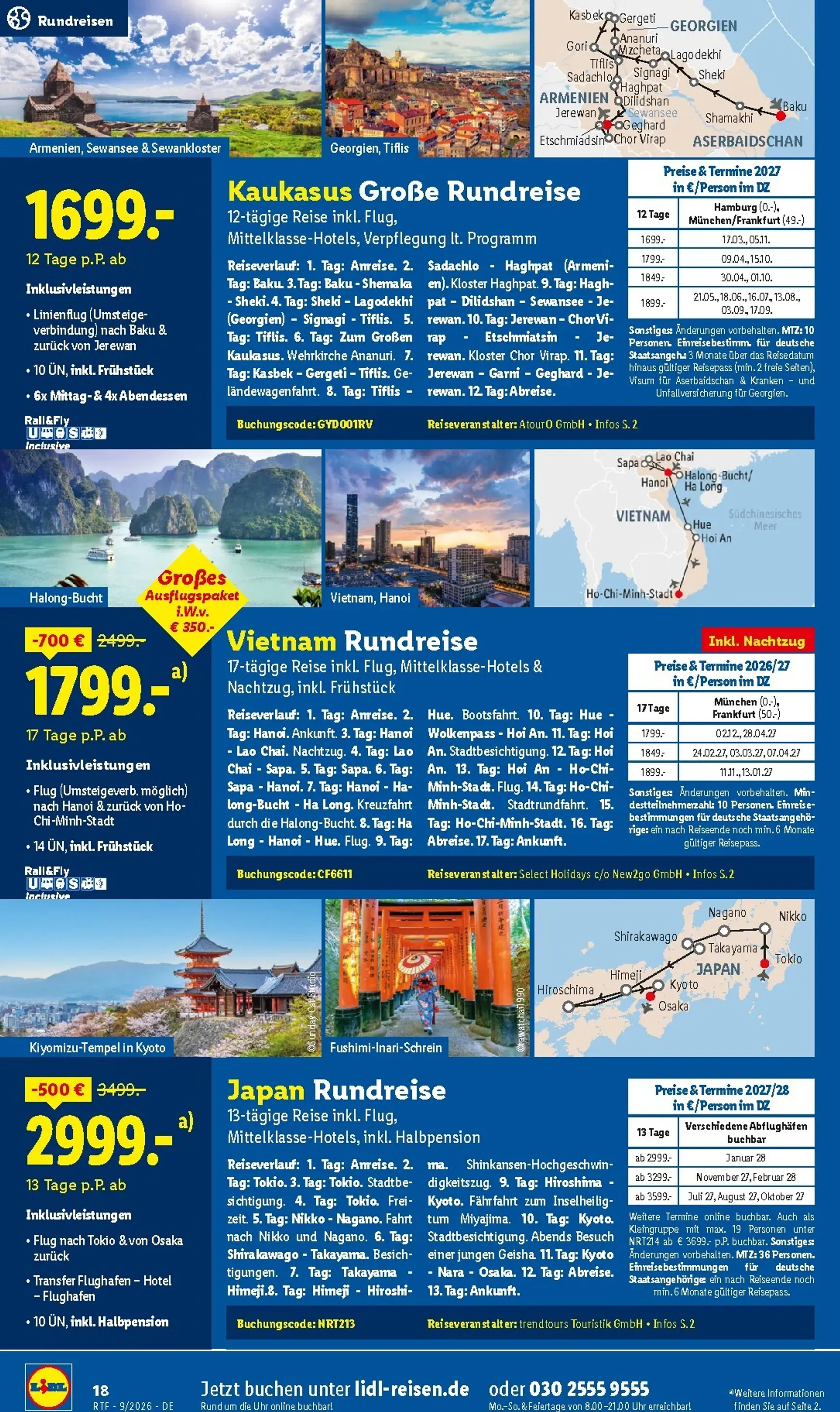 Lidl - Reise Highlights Prospekt – von Samstag 12.09.2026 bis Donnerstag 15.10.2026 von 12. September bis 15. Oktober 2026 - Prospekt seite 18