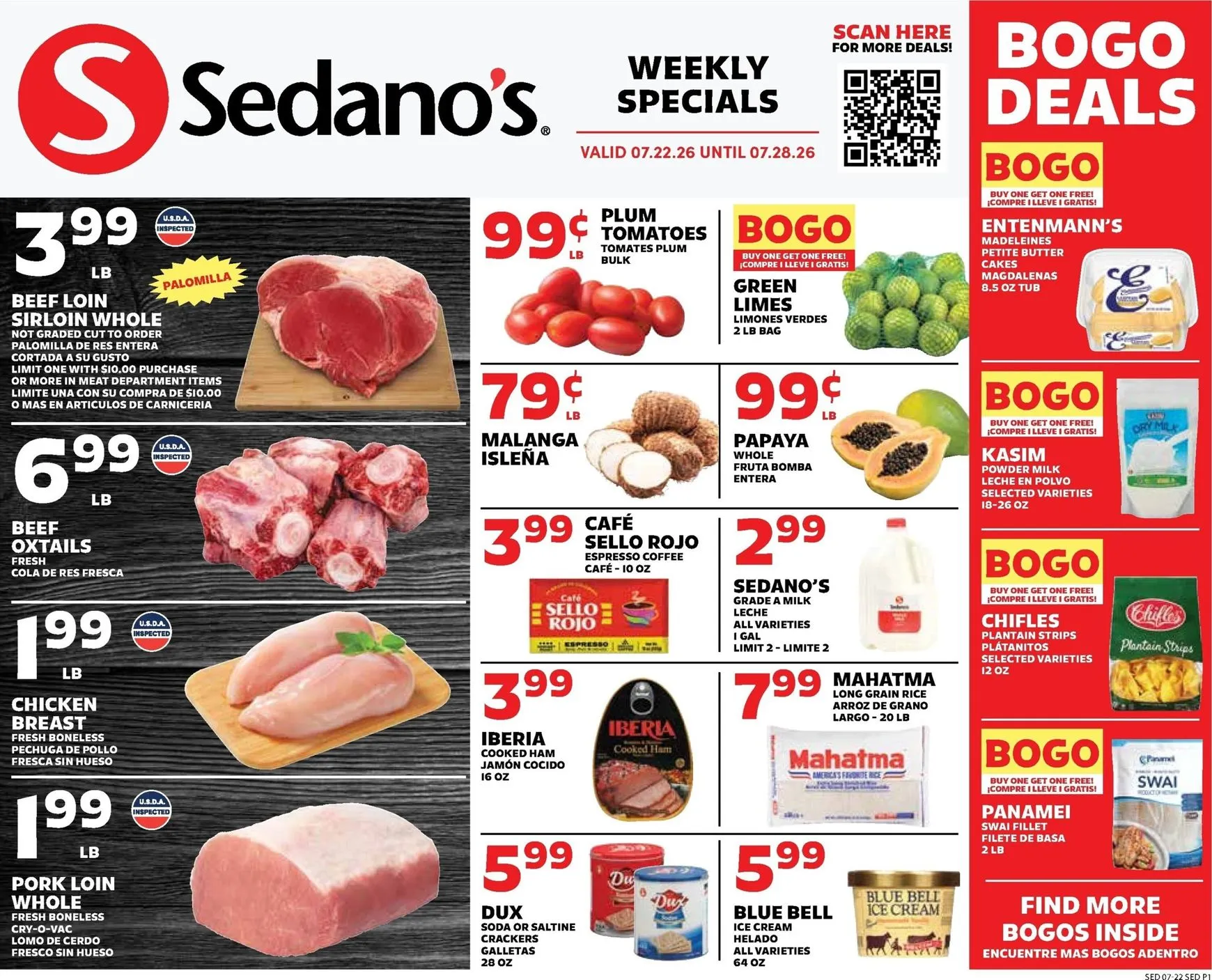 Weekly ad Current Sedano's leaflet valid from Wednesday 07/22/2026 to Tuesday 07/28/2026 from July 22 to July 28 2026 - Page 1