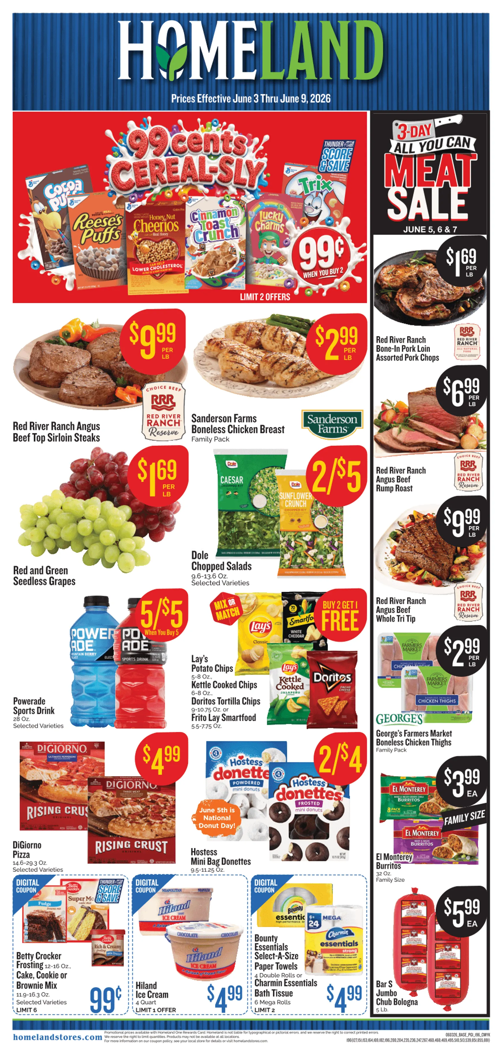 Weekly ad Current Homeland Stores leaflet valid from Wednesday 06/03/2026 to Tuesday 06/09/2026 from June 3 to June 9 2026 - Page 1