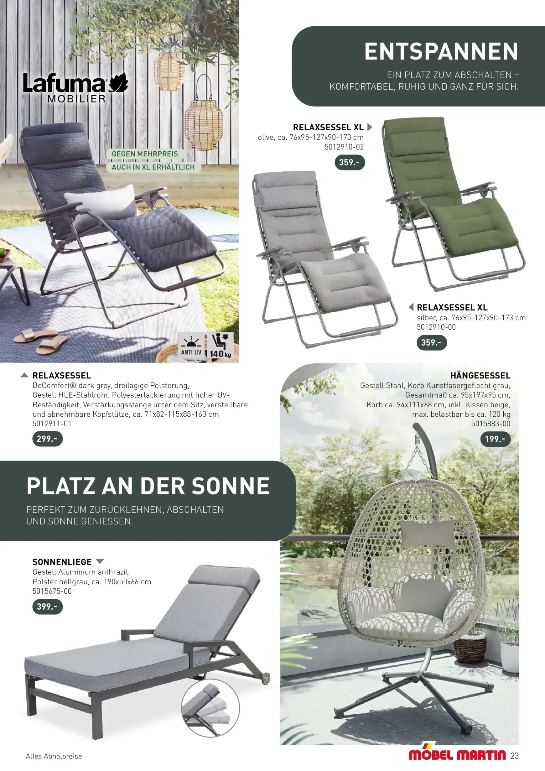 Möbel Martin - Moderne Outdoor-Möbel Prospekt – von Sonntag 01.03.2026 bis Montag 31.08.2026 von 2. März bis 31. August 2026 - Prospekt seite 23