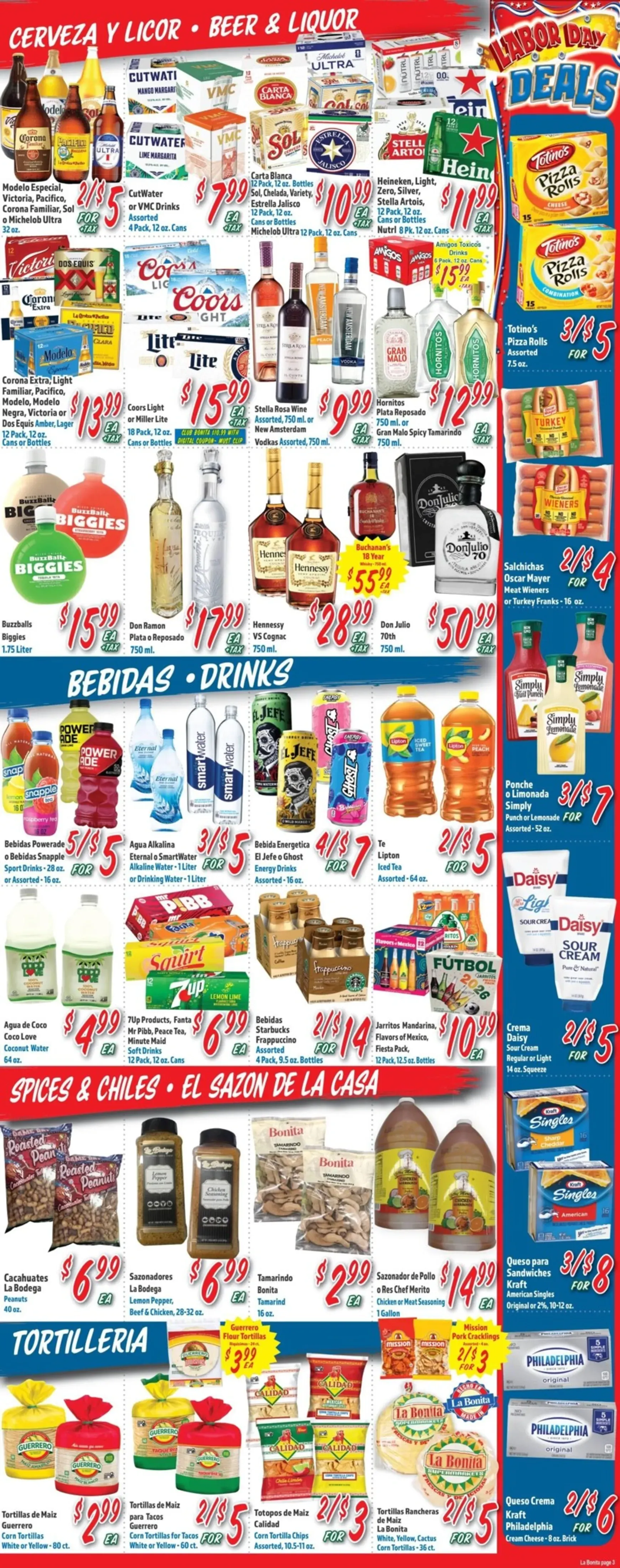 Weekly promotion Current La Bonita leaflet valid from Wednesday 09/02/2026 to Tuesday 09/08/2026 spanning from September 2 to September 8 2026 - Page 3 for Catalogue 365