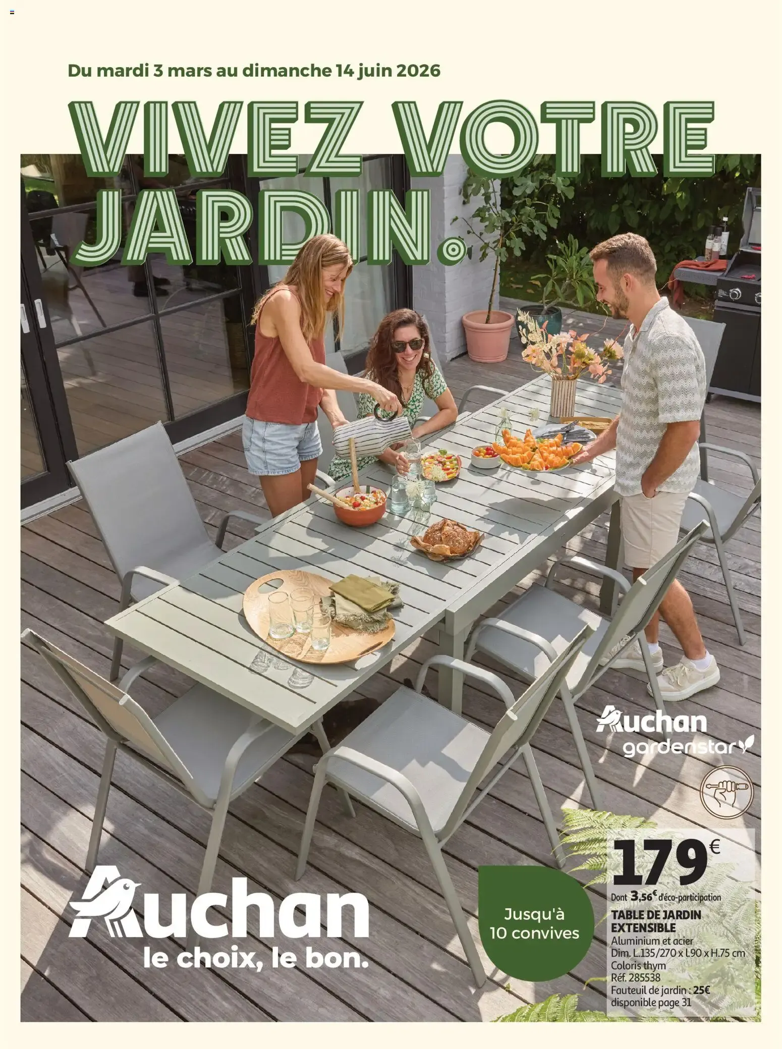 Auchan - Jardinage, meubles jardin à partir du 03/03/2026 - promo en ligne du 3 mars au 14 juin 2026 - Catalogue page 1