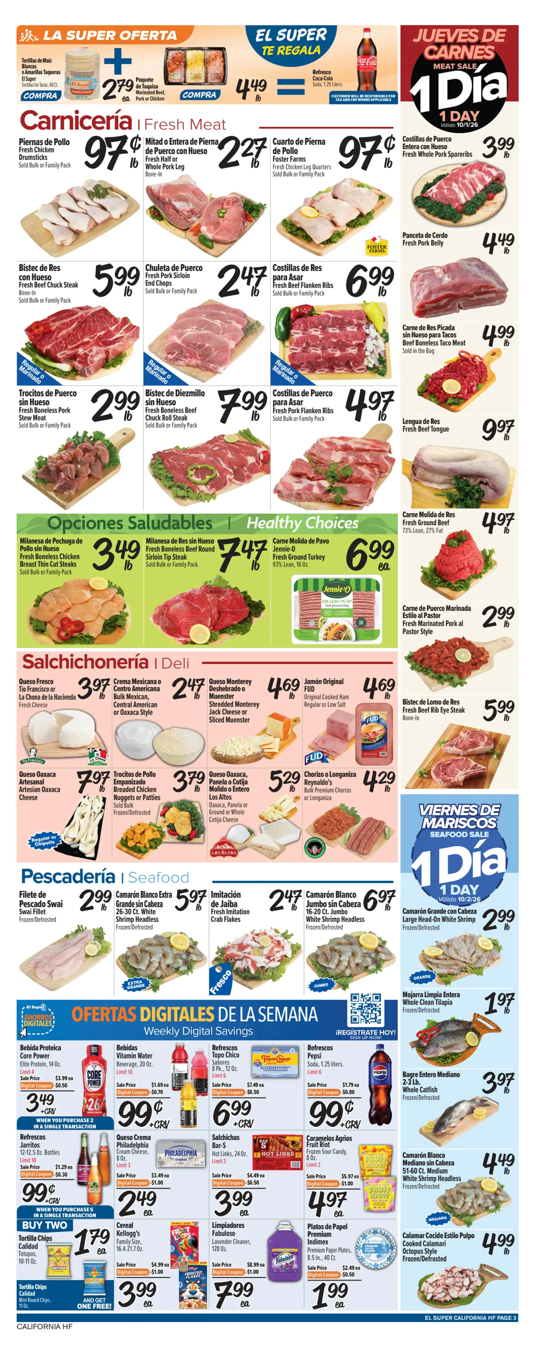 Weekly ad Current El Super leaflet valid from Wednesday 09/30/2026 to Tuesday 10/06/2026 from September 30 to October 6 2026 - Page 3