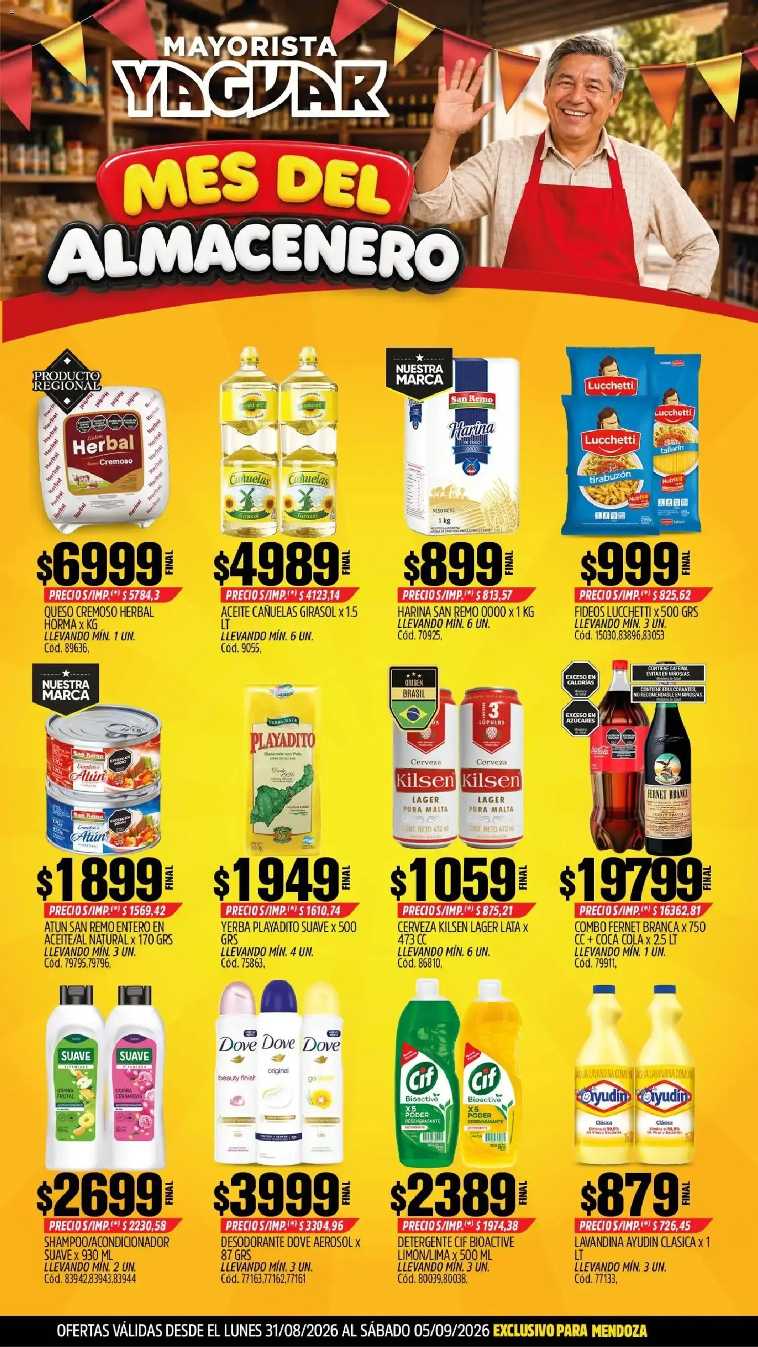 Ofertas de MAYORISTA YAGUAR MES DEL ALMACENERO 31 de agosto al 5 de septiembre 2026 - Página 1 del catálogo