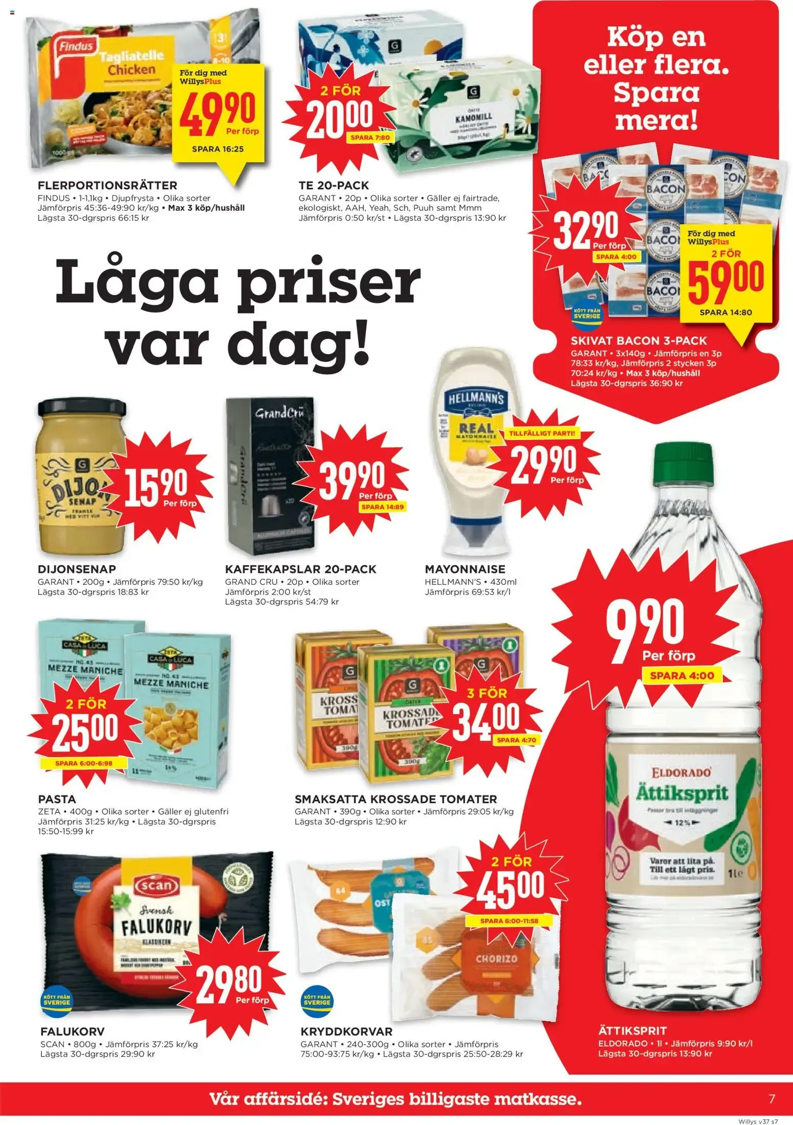 Willys: Sveriges billigaste matkasse från 7 september till 13 september 2026 - Reklamblad sidor 7