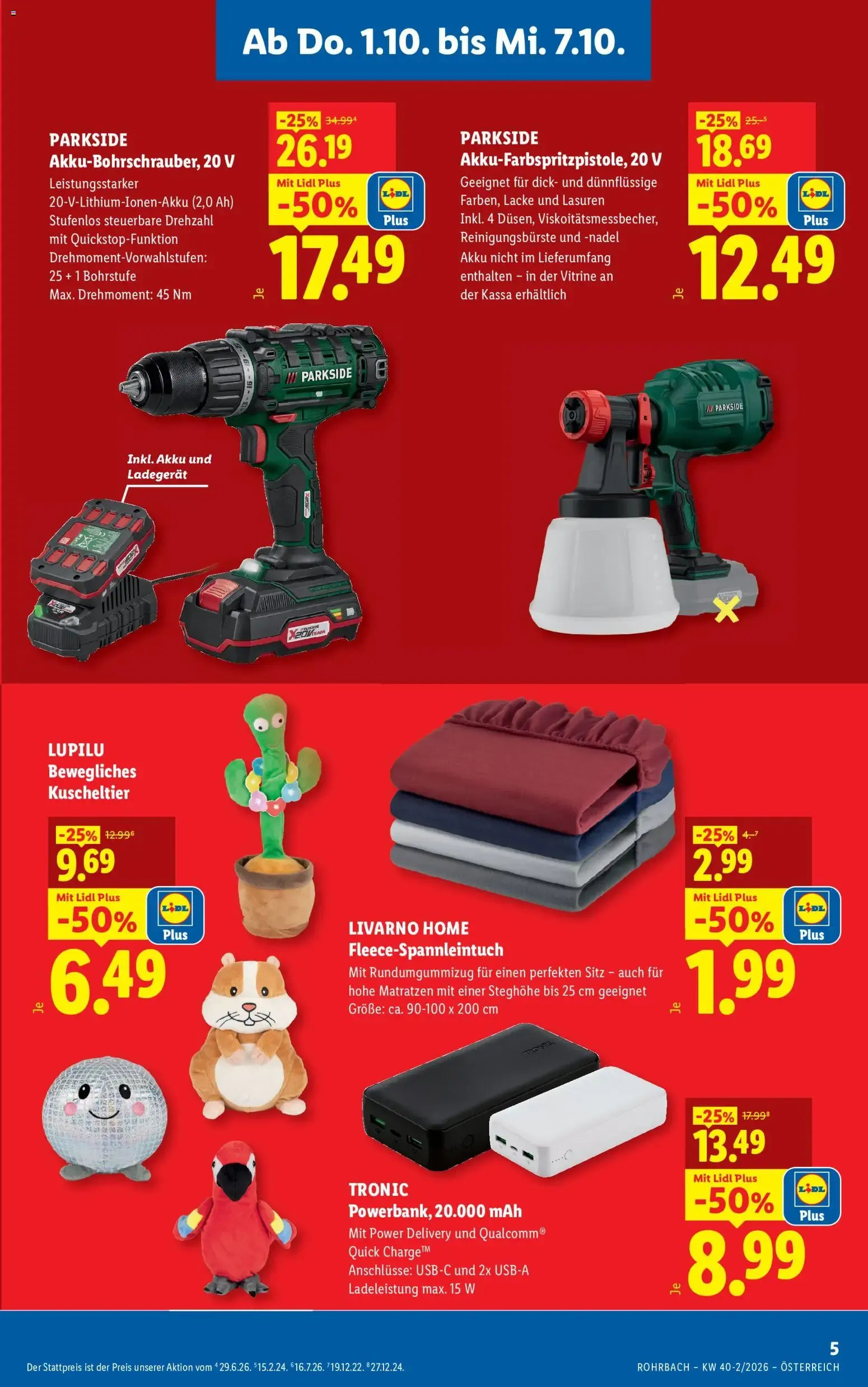 Lidl Jeden Tag deine günstigen Preise. ab 01.10.2026 - Angebote ab donnerstag von 1. Oktober bis 7. Oktober 2026 - Flugblätt seite  4