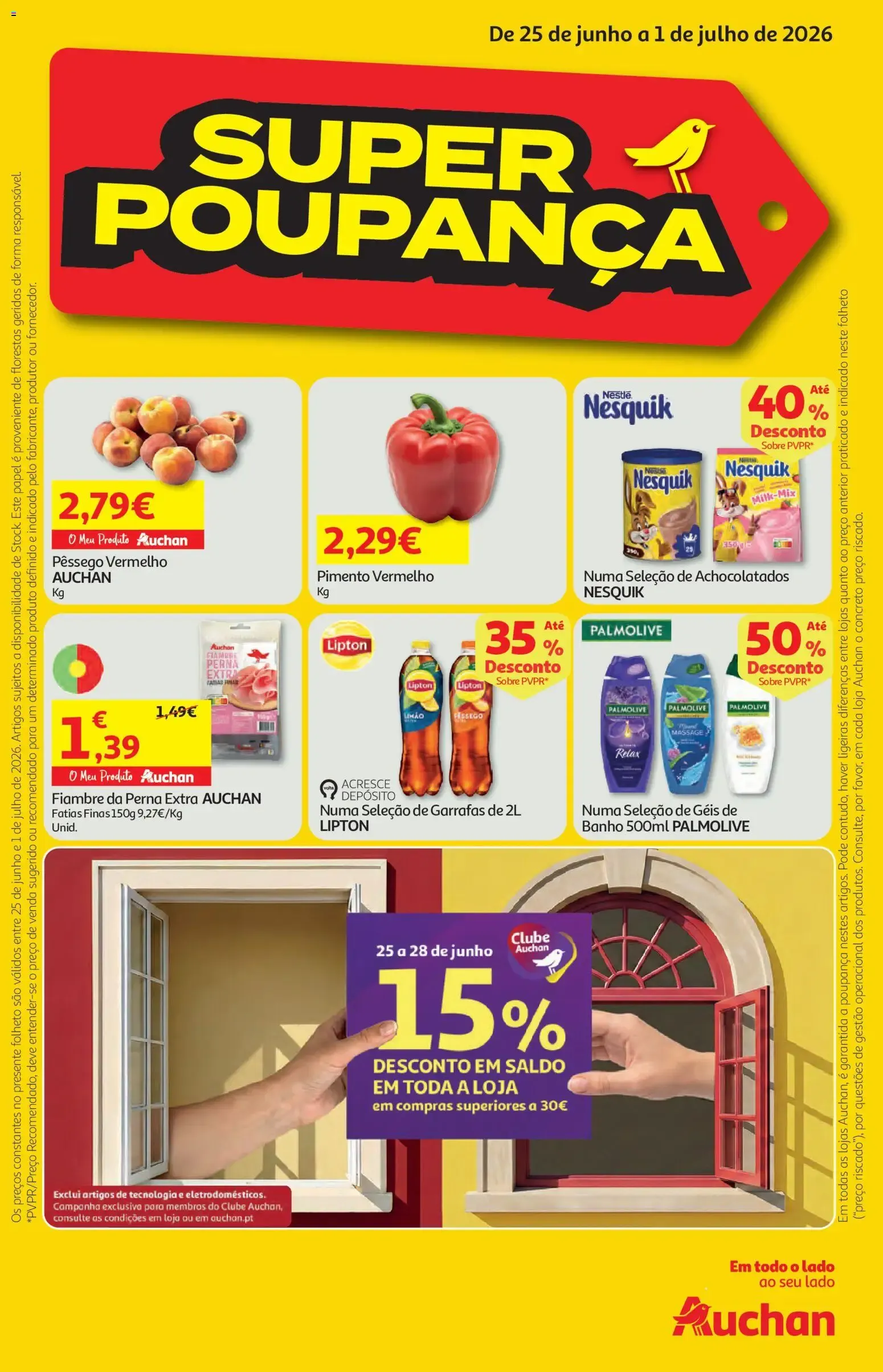 Folheto Auchan Super Poupança de 25 de junho até 1 de julho 2026 - Pagina 1