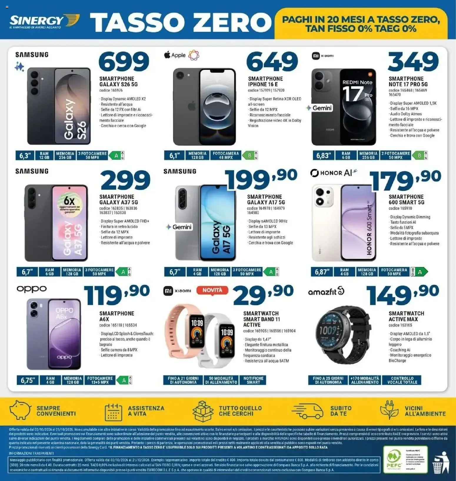 Sinergy: ALTA TECNOLOGIA, ZERO PENSIERI TASSO ZERO da 2 ottobre a 21 ottobre di 2026 - Pagina del volantino 12