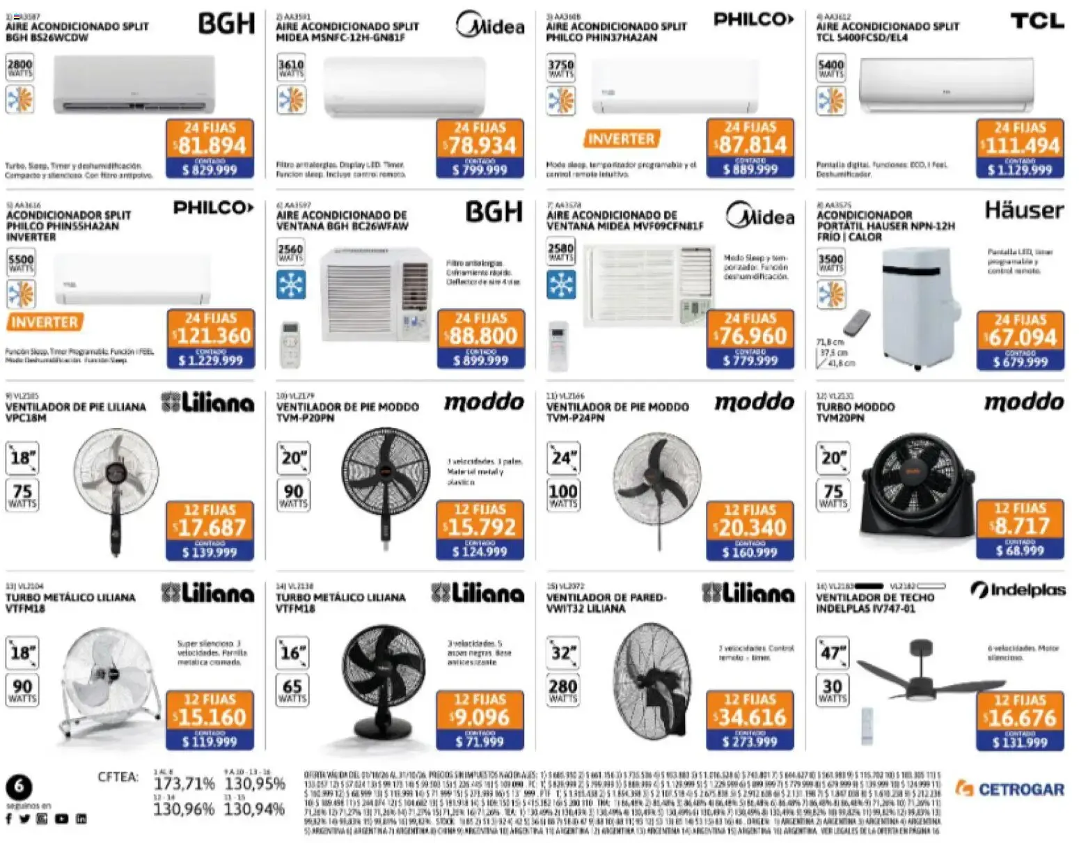 Ofertas de Cetrogar catálogo del 01/10/2026 - 31/10/2026 1 de octubre al 31 de octubre 2026 - Página 6 del catálogo