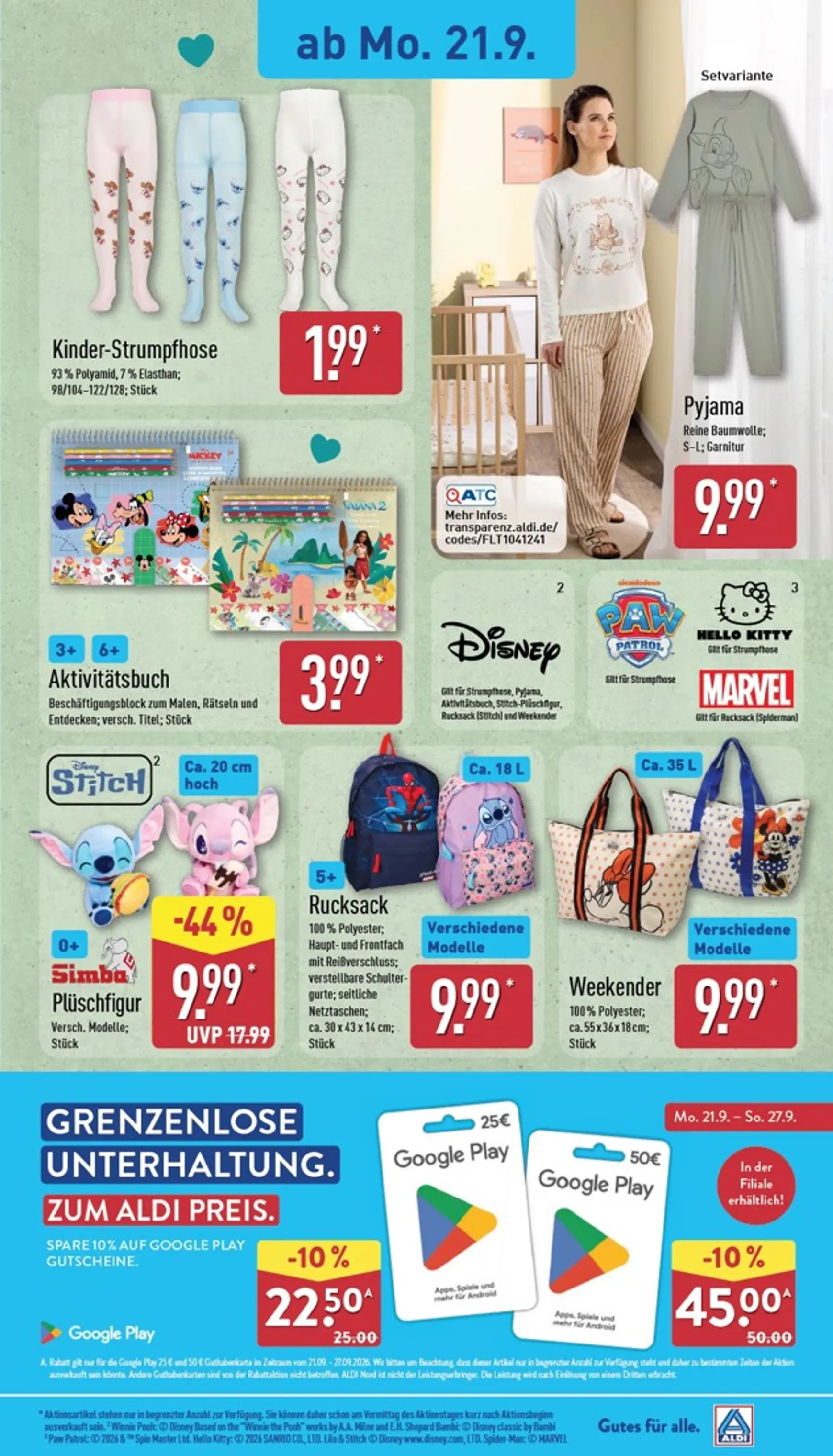 Gutes für alle. Zum ALDI Preis. von 21. September bis 26. September 2026 - Prospekt seite 17