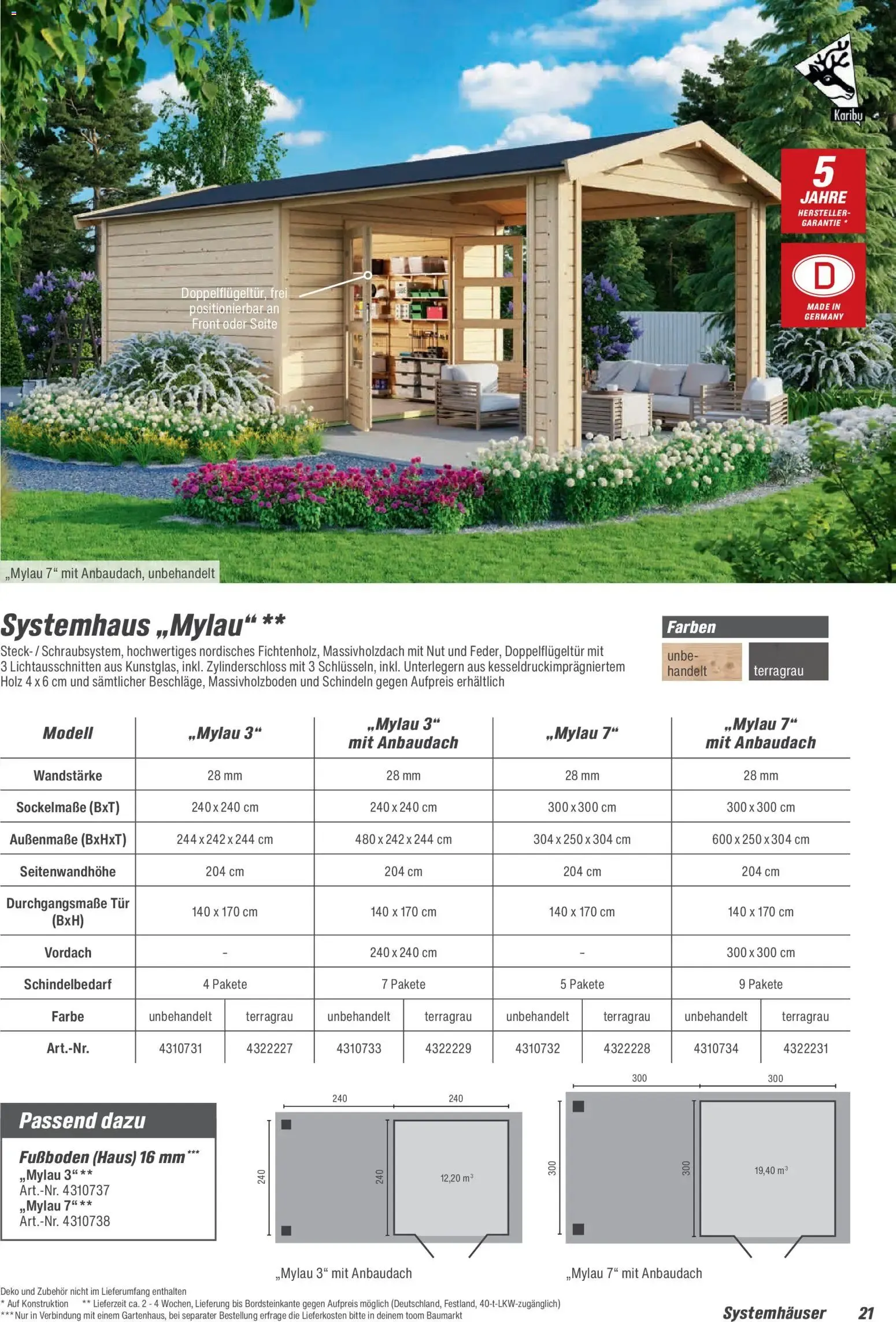 Toom Baumarkt Gartenhäuser & Carports 2026 (ab 20.02.2026) zum Blättern von 20. Februar bis 30. Juni 2026 - Prospekt seite 21