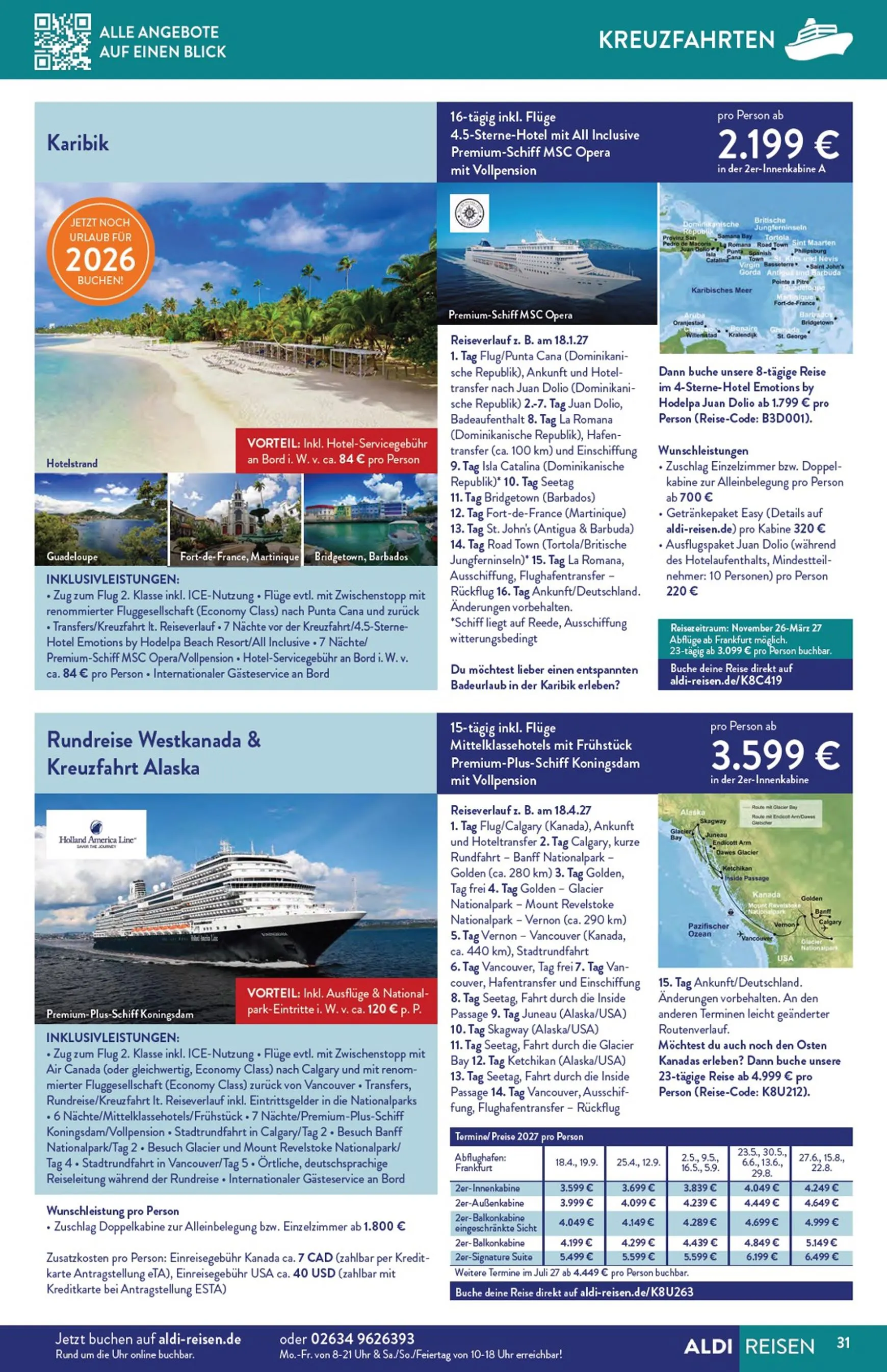 ALDI REISEN - Die Welt Entdecken! (Ausgabe August) von 3. August bis 31. August 2026 - Prospekt seite 31