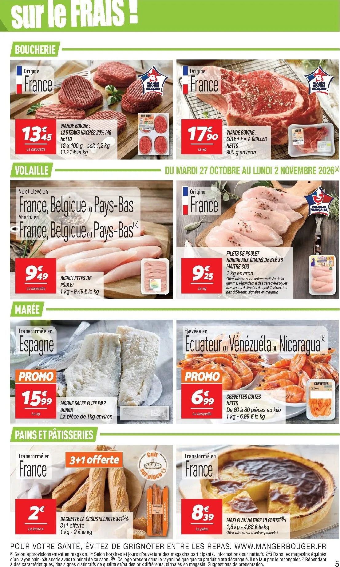 Flyer Netto - Maxi Volumes pour la semaine prochaine du du mardi 27/10/2026 au du lundi 09/11/2026 du 27 octobre au 9 novembre 2026 - Catalogue page 5