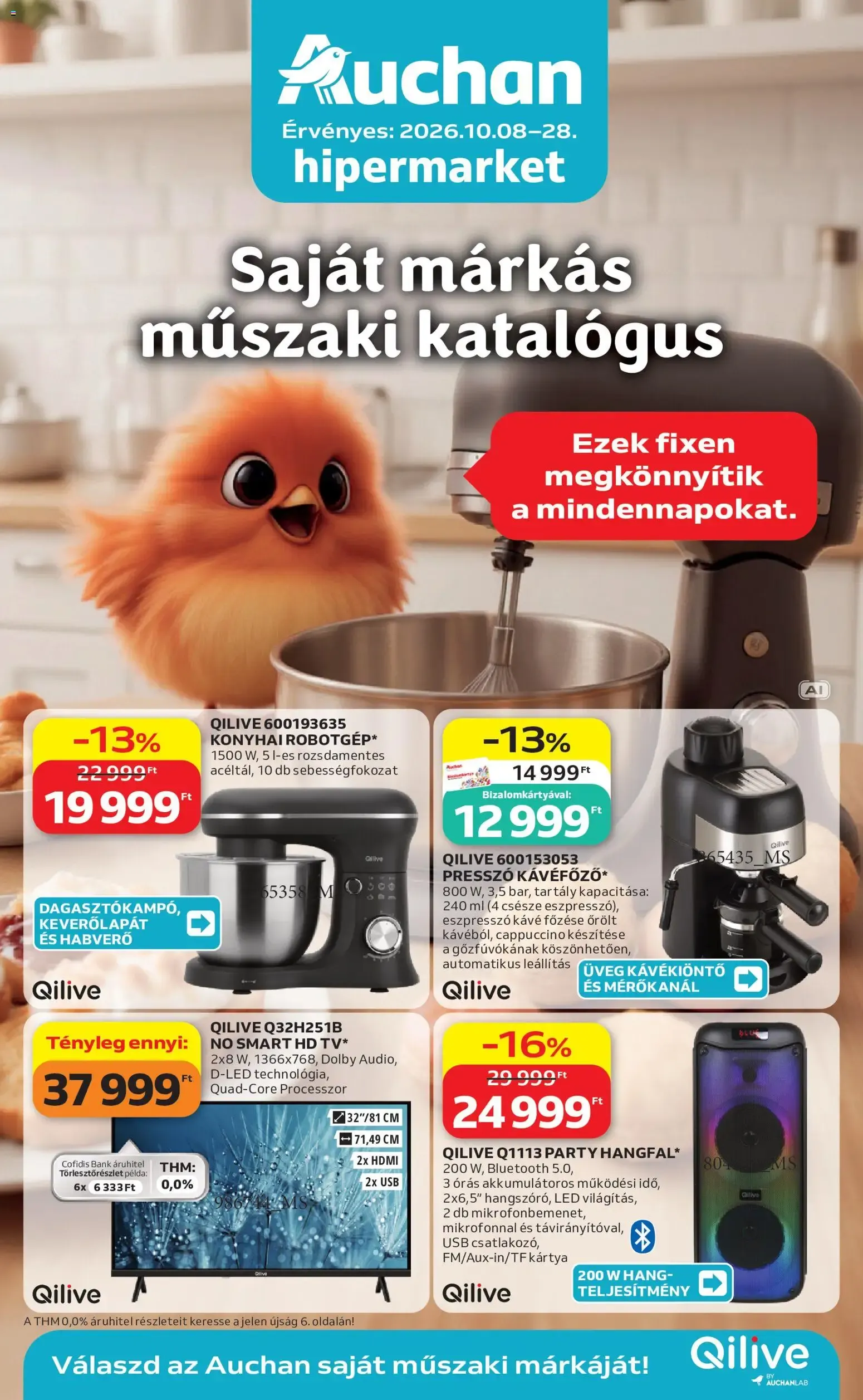Katalógus Auchan - Saját márkás műszaki katalógus október 8.-tól október 28.-ig 2026. - Oldal 1