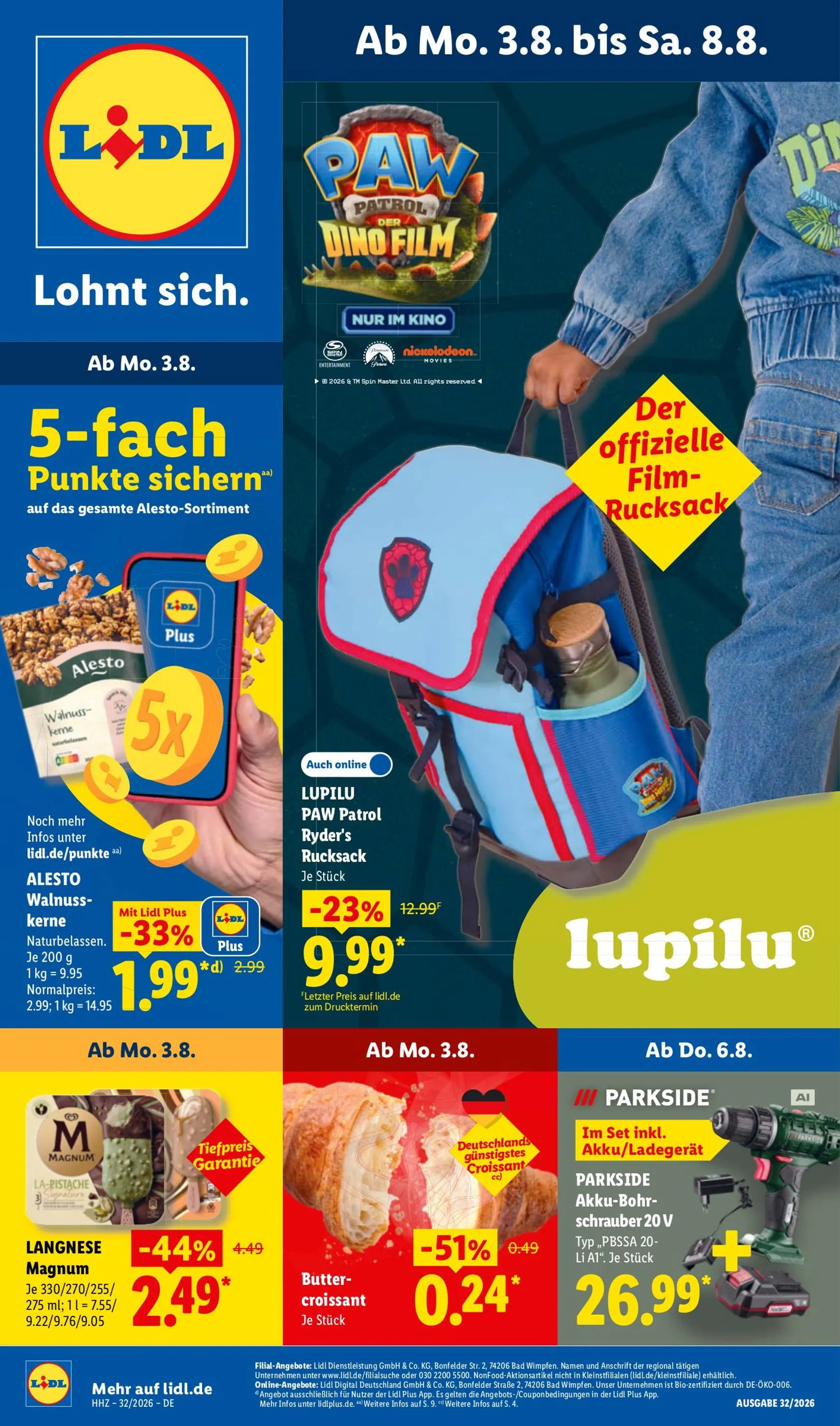Lidl Prospekt nächste Woche – von Montag 03.08.2026 bis Samstag 08.08.2026