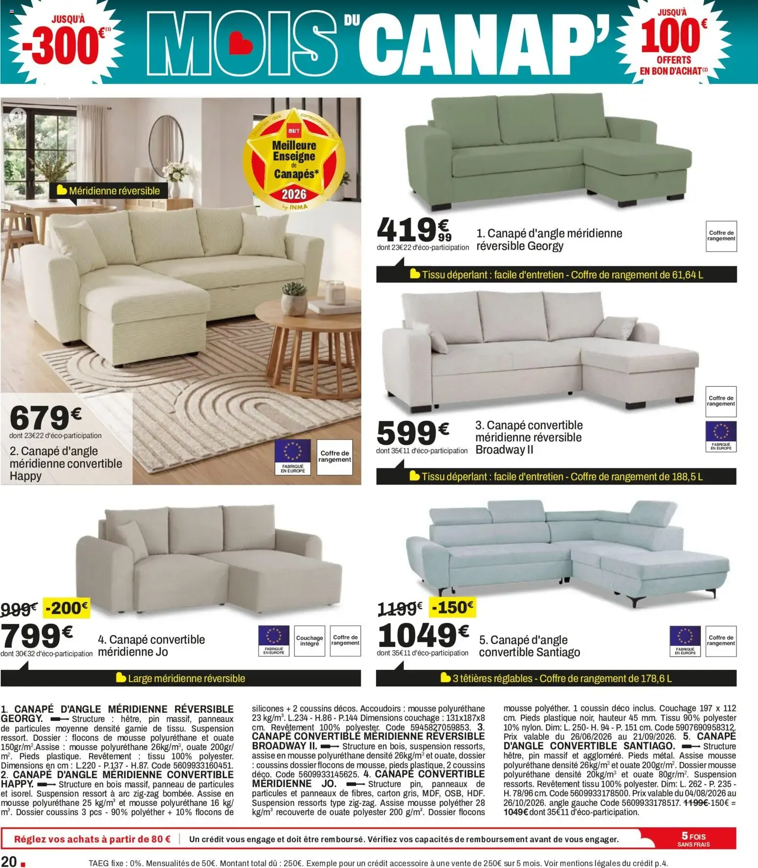 BUT Grand Destockage de Rentrée du 28 août au 21 septembre 2026 - Catalogue page 20