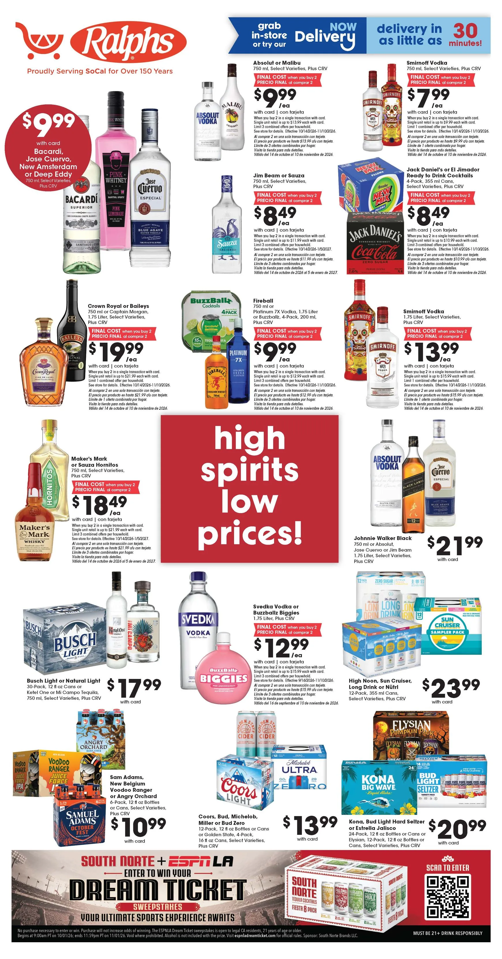 Weekly ad Ralphs - Adult Beverage Flyer from September 16 to January 5 2027 - Page 1