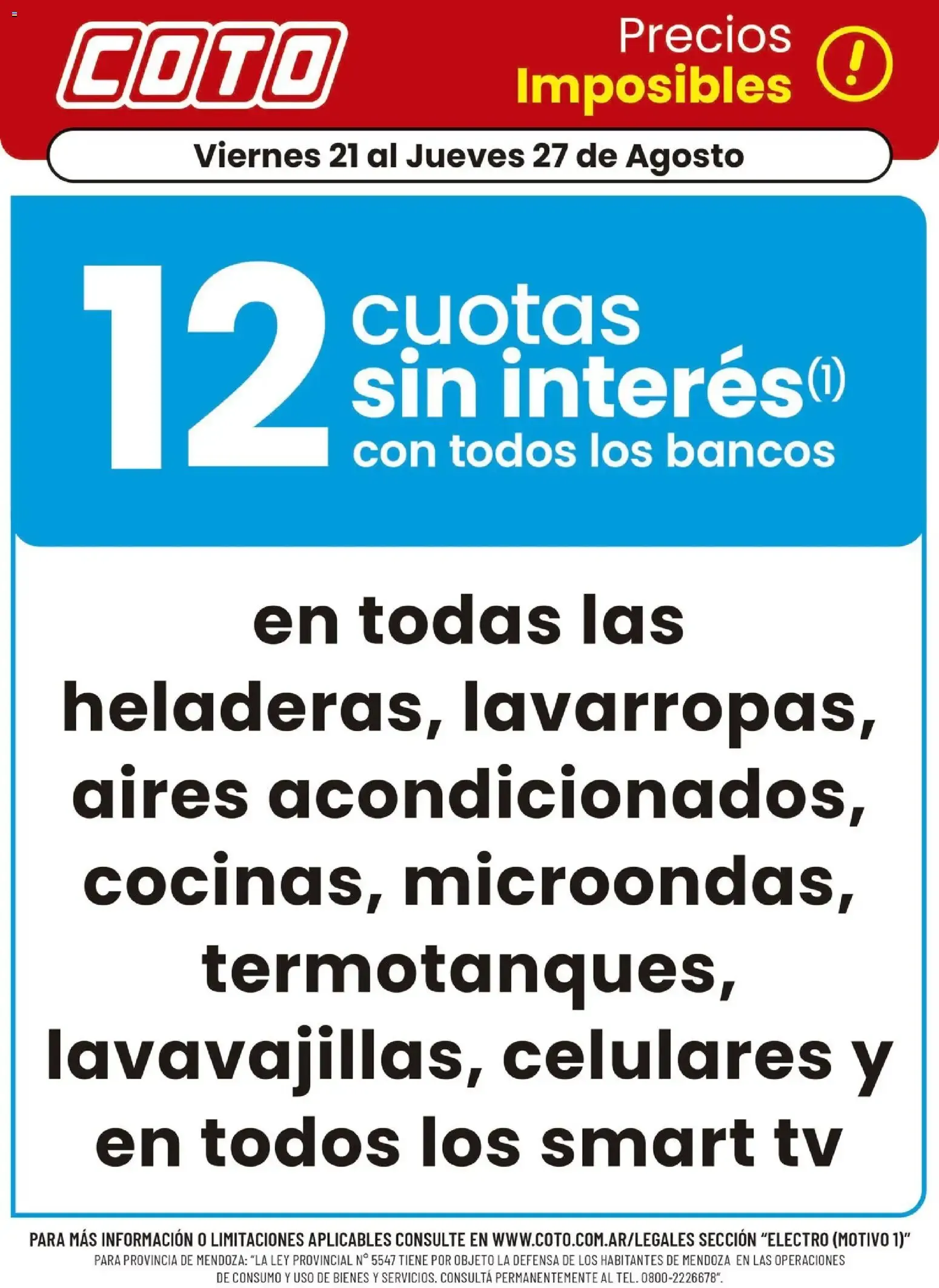 Coto - Precios Imposibles: 12 Cuotas sin Interés en Electro