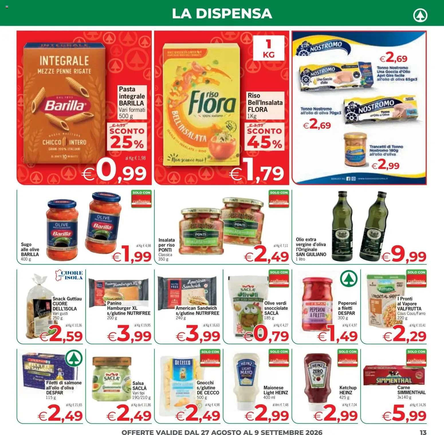 Despar Eurospar - Sconti Grandi Marche da 27 agosto a 9 settembre di 2026 - Pagina del volantino 13