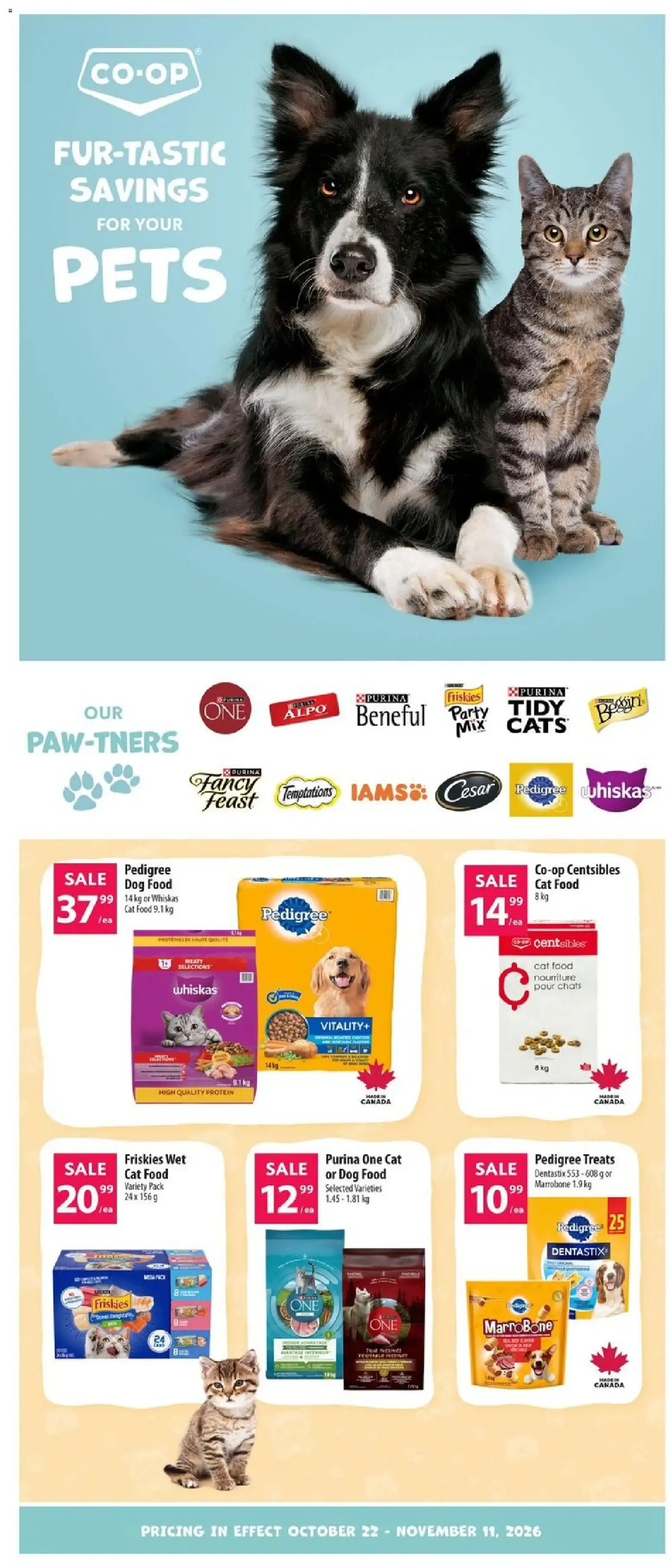 Co-op Food flyer - Fur-tastic saving for your pets from Oct 22, 2026 > weekly specials & deals from October 22 to November 11 2026 - flyer page 1