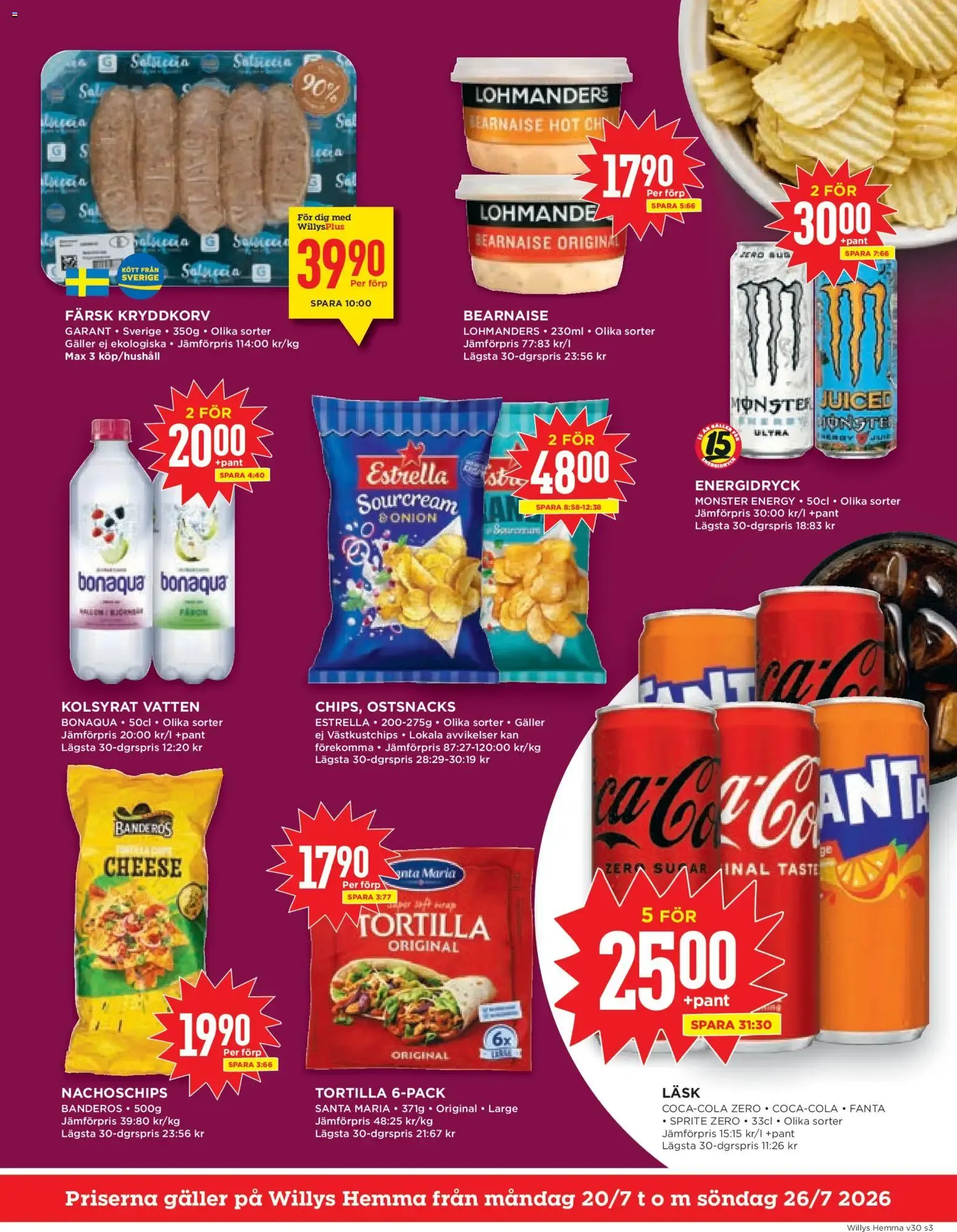Willys erbjudanden Hemma från 20/07/2026 - 26/07/2026 > Reklamblad nuvarande rabatter från 20 juli till 26 juli 2026 - Reklamblad sidor 3