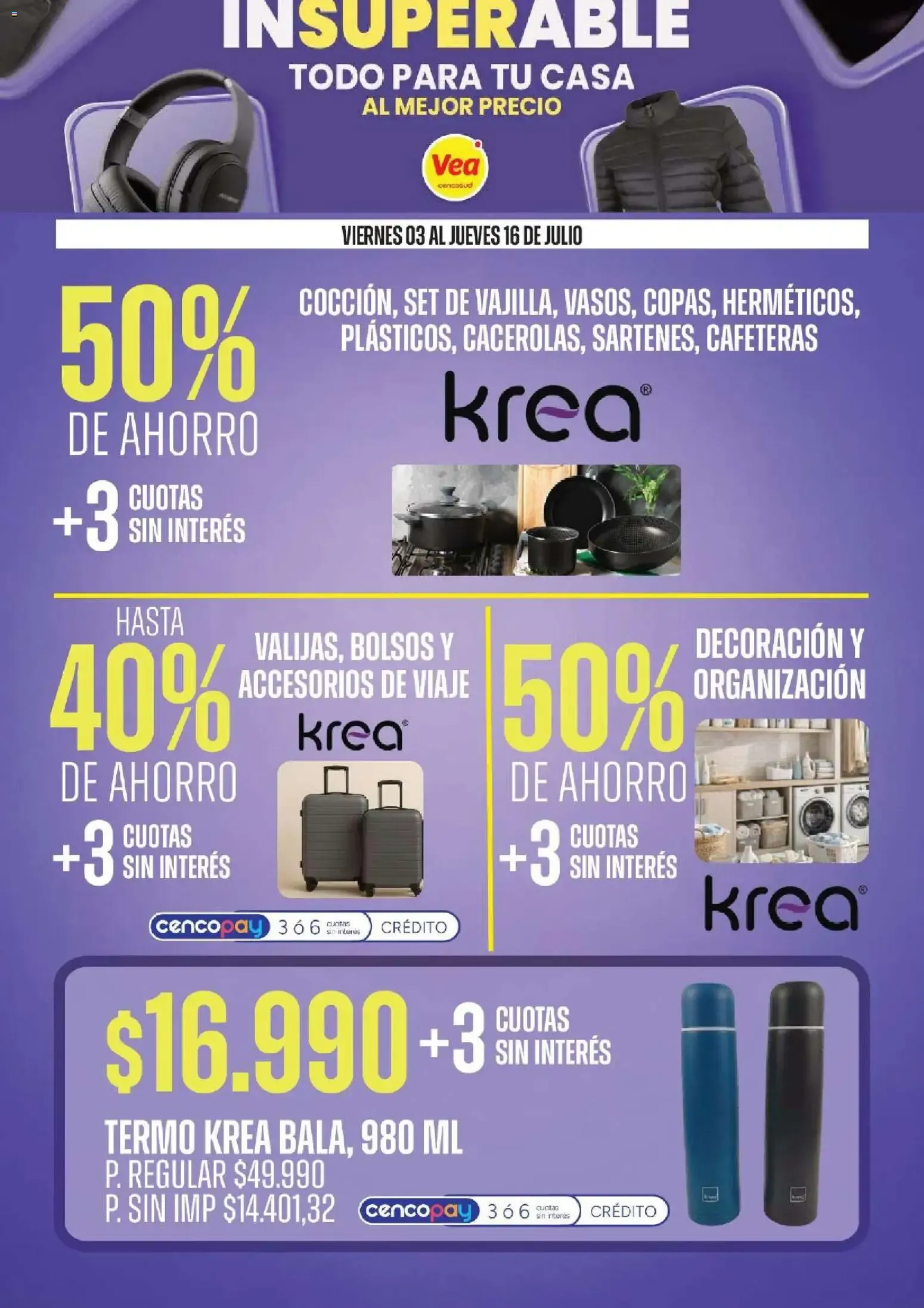 Ofertas de Vea - InSuperable | Todo para tu casa al mejor precio del 03/07/2026 - 16/07/2026 3 de julio al 16 de julio 2026 - Página 5 del catálogo