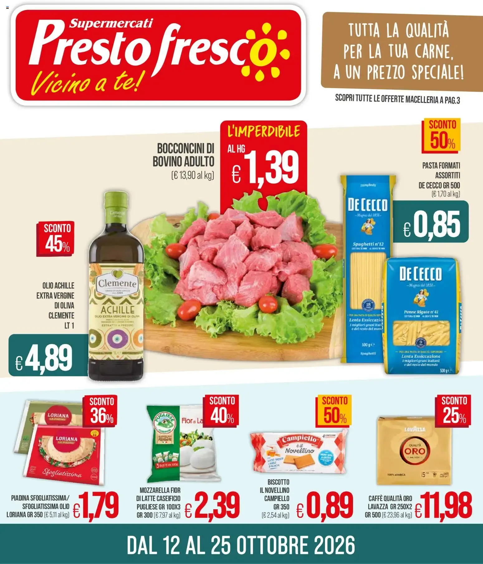 Presto Fresco volantino dal 12/10/2026 - online Offerte da 12 ottobre a 25 ottobre di 2026 - Pagina del volantino 1