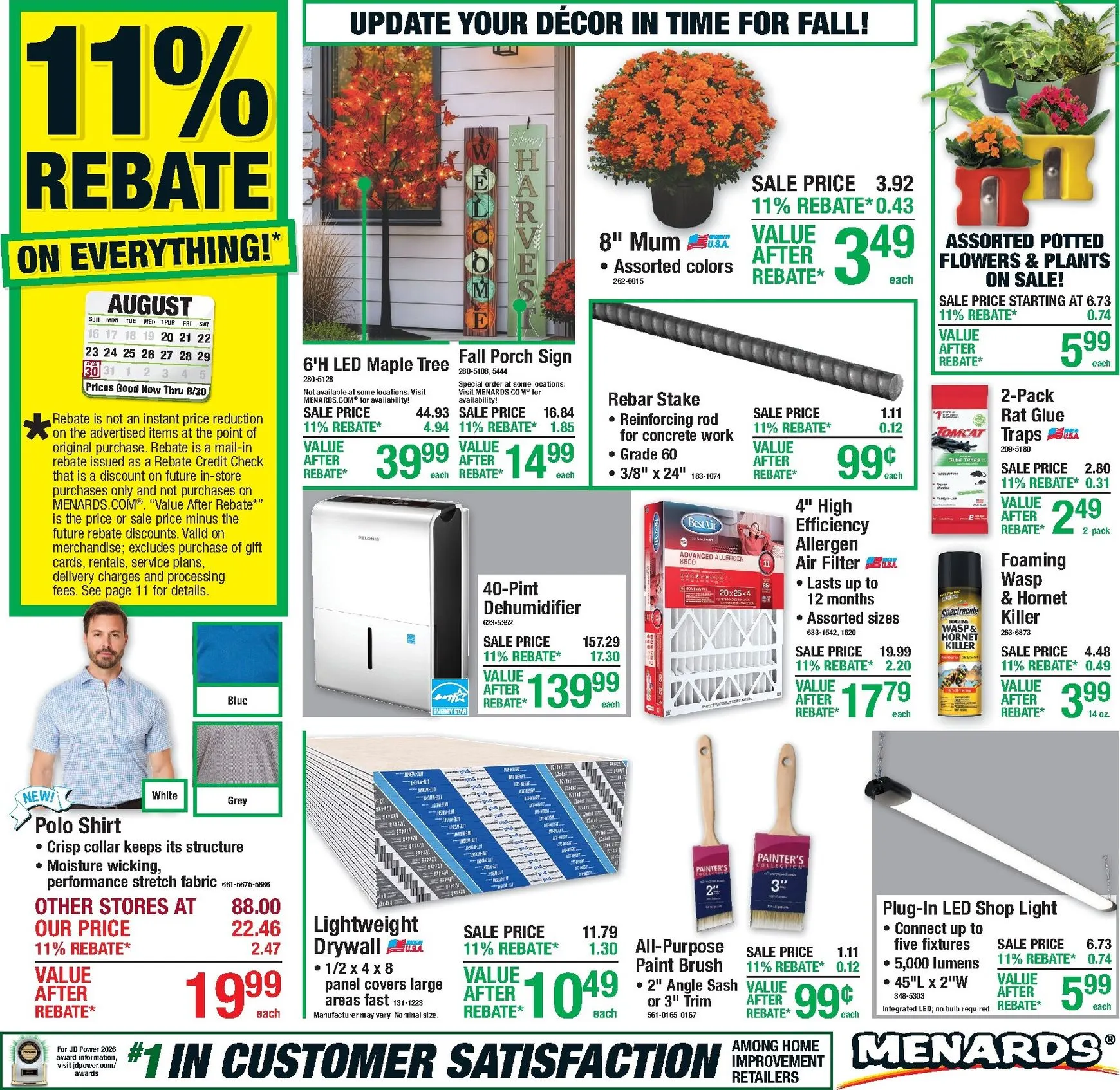 Menards: 11% Rebate & Fall Decor