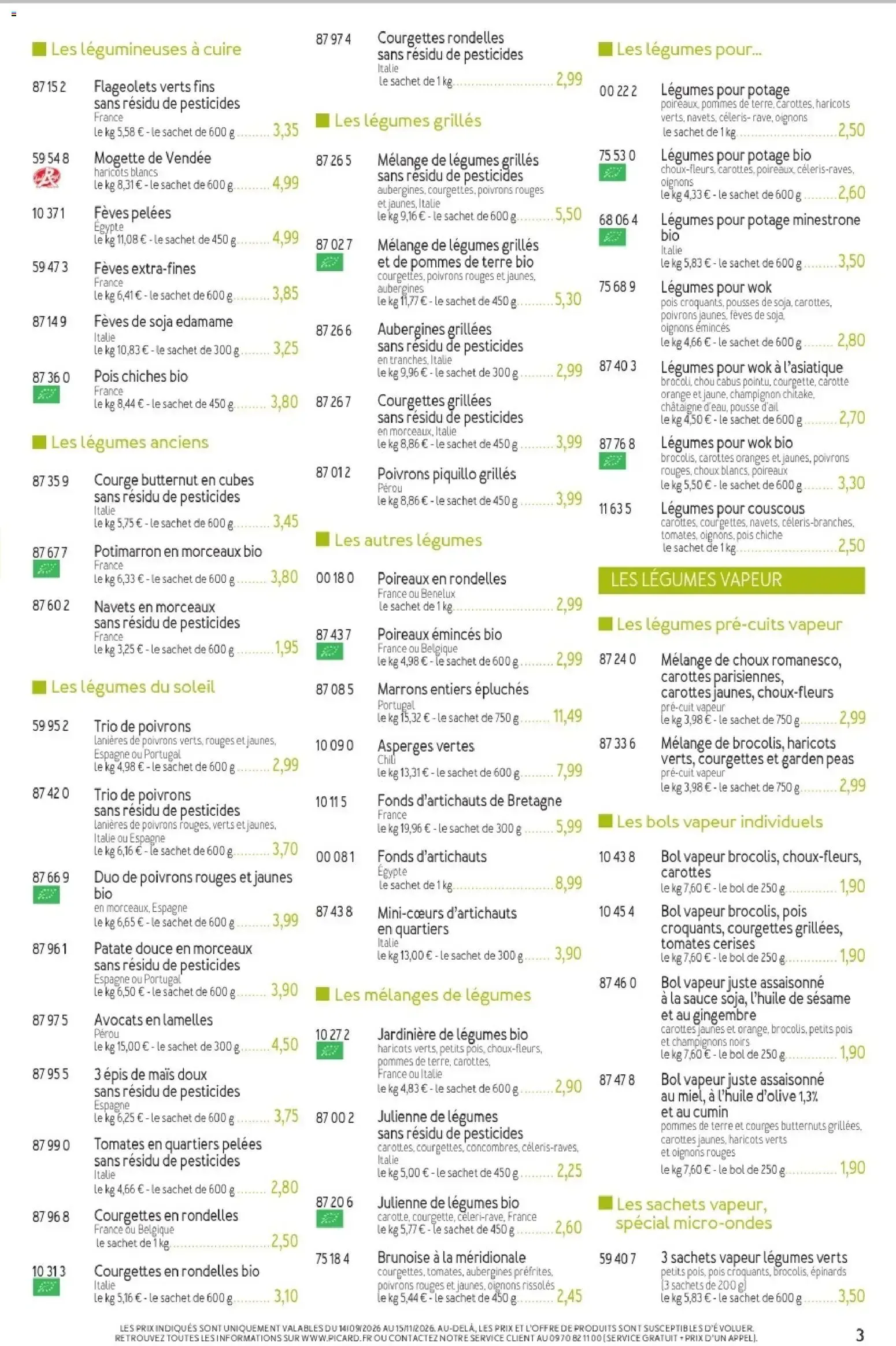 Picard - Catalogue Trimestriel à partir du 14/09/2026 - promo en ligne du 14 septembre au 15 novembre 2026 - Catalogue page 3