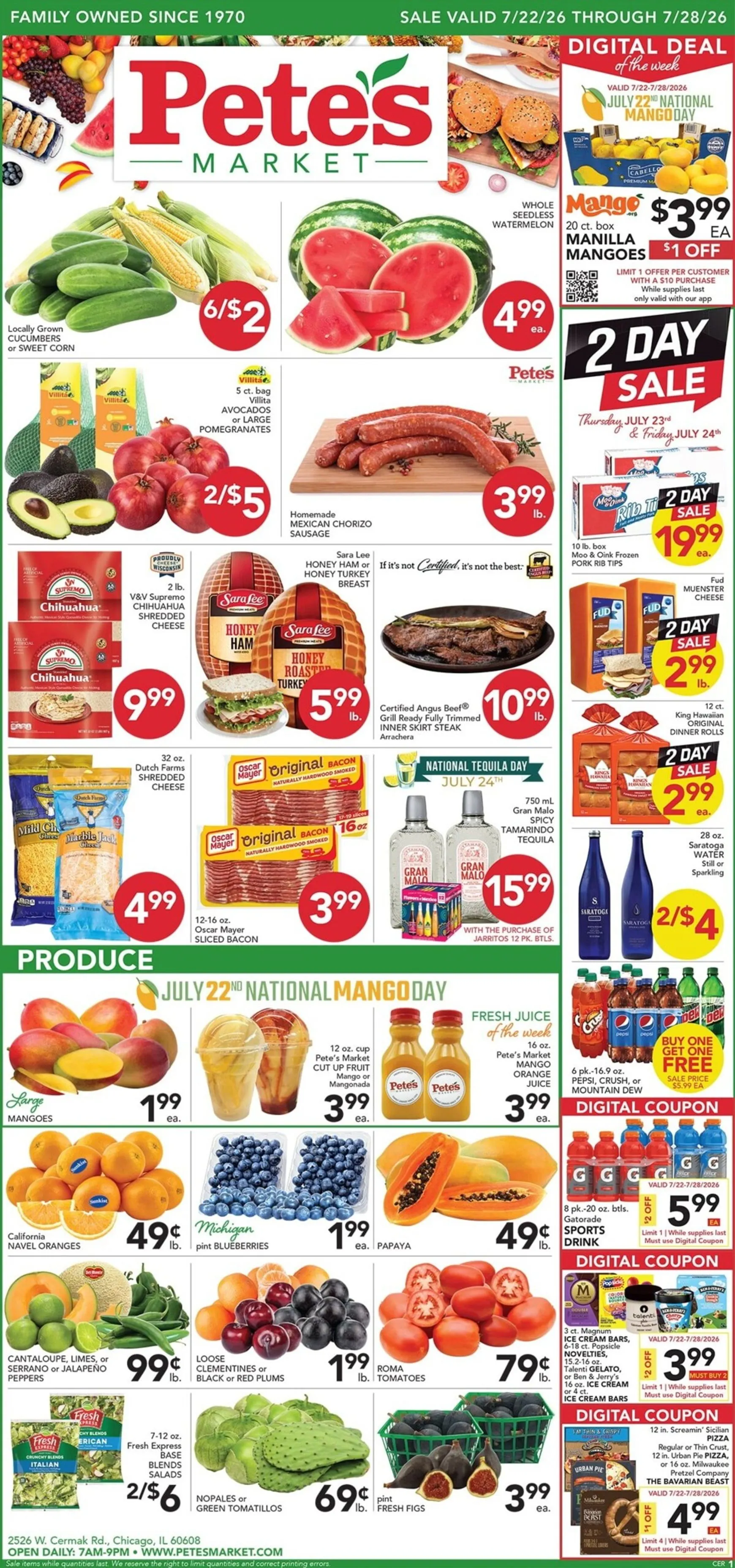 Weekly promotion Current Pete's Fresh Market - Cermak & Rockwell leaflet valid from Wednesday 07/22/2026 to Tuesday 07/28/2026 spanning from July 22 to July 28 2026 - Page 1 for Catalogue 365