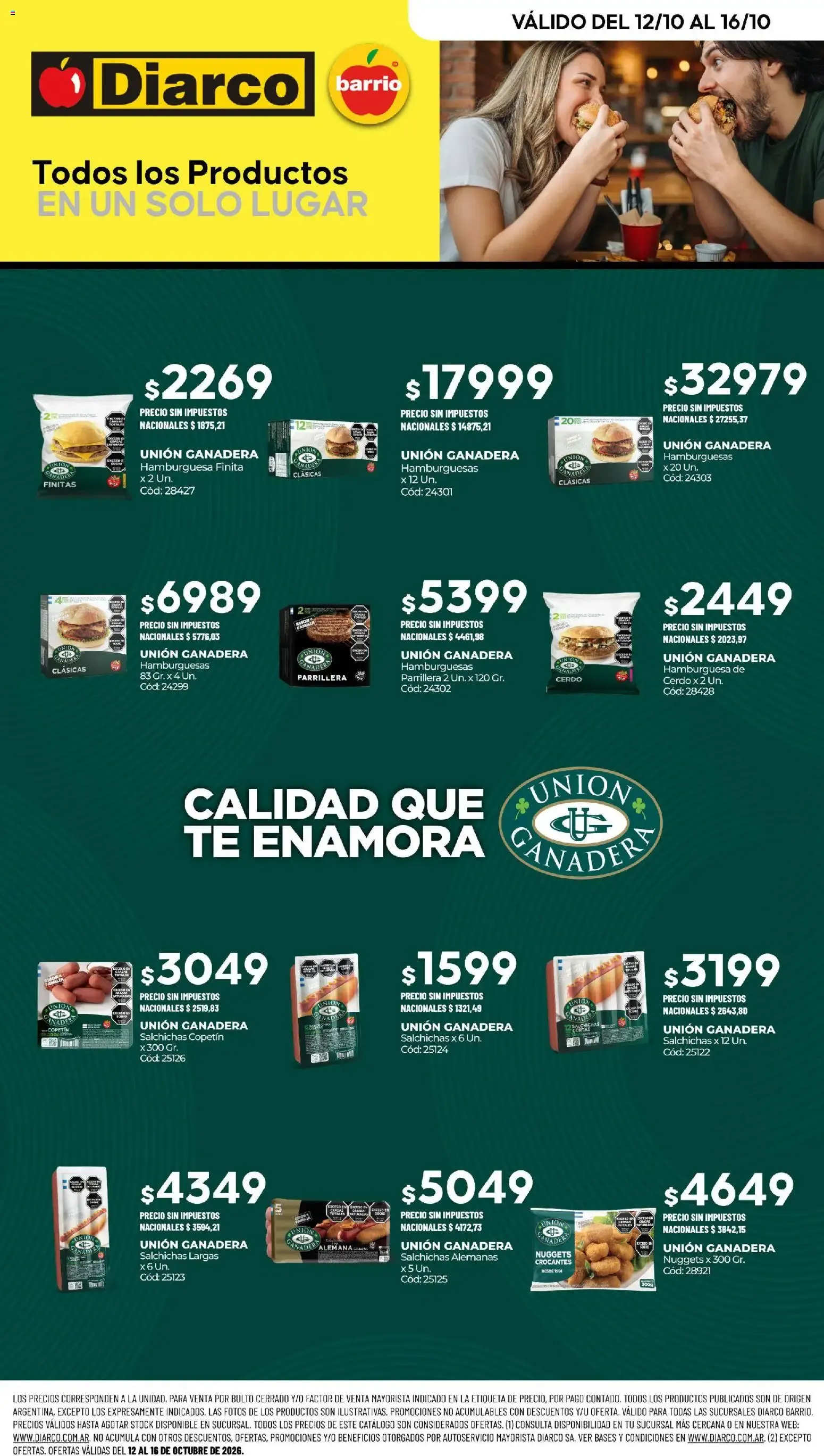 Ofertas de Diarco - Ofertas ESPECIAL UNIÓN GANADERA del 12/10/2026 - 16/10/2026 12 de octubre al 16 de octubre 2026 - Página 1 del catálogo