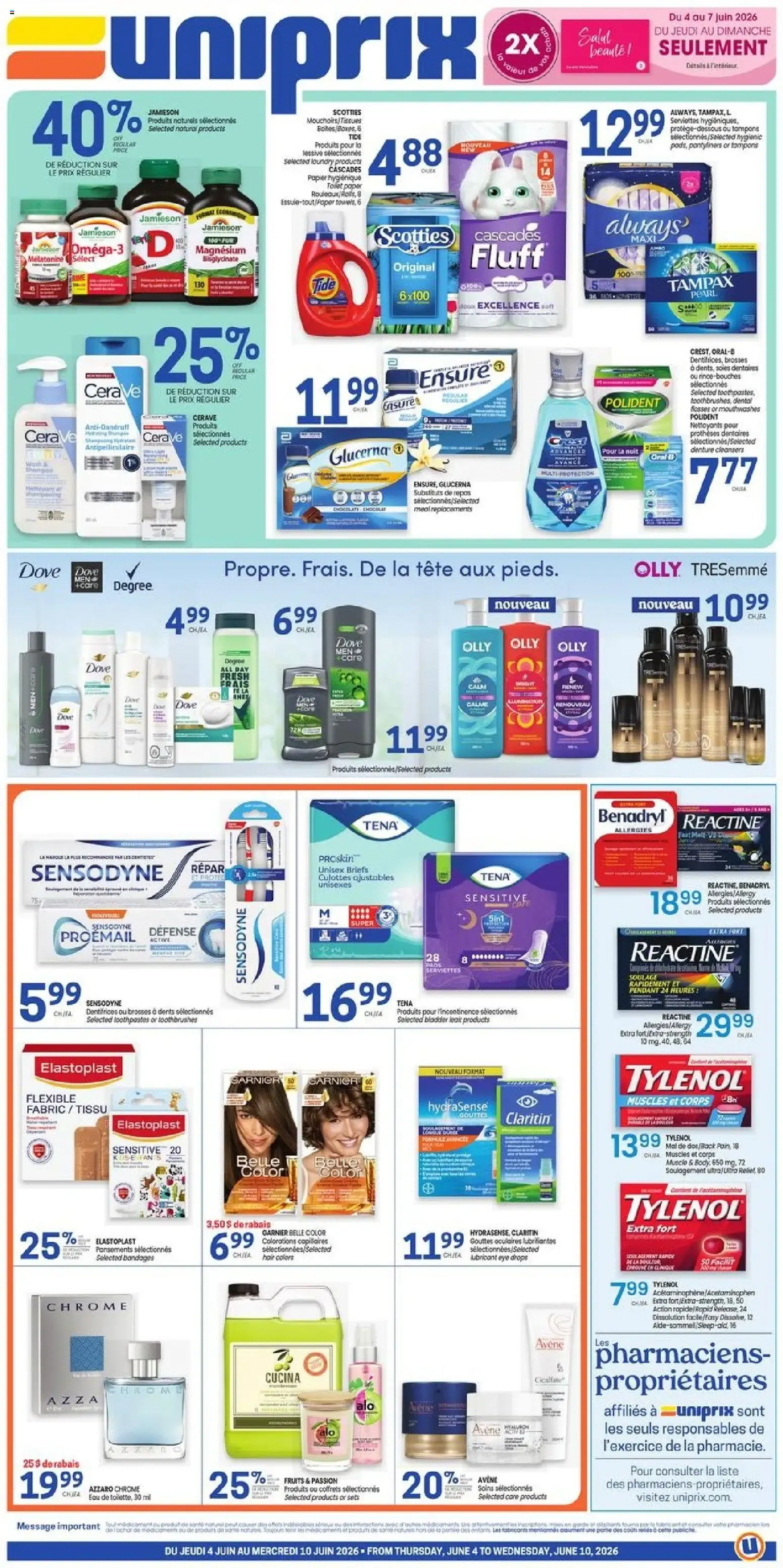 Uniprix weekly flyer / circulaire from Jun 4, 2026 > weekly specials & deals from June 4 to June 10 2026 - flyer page 1
