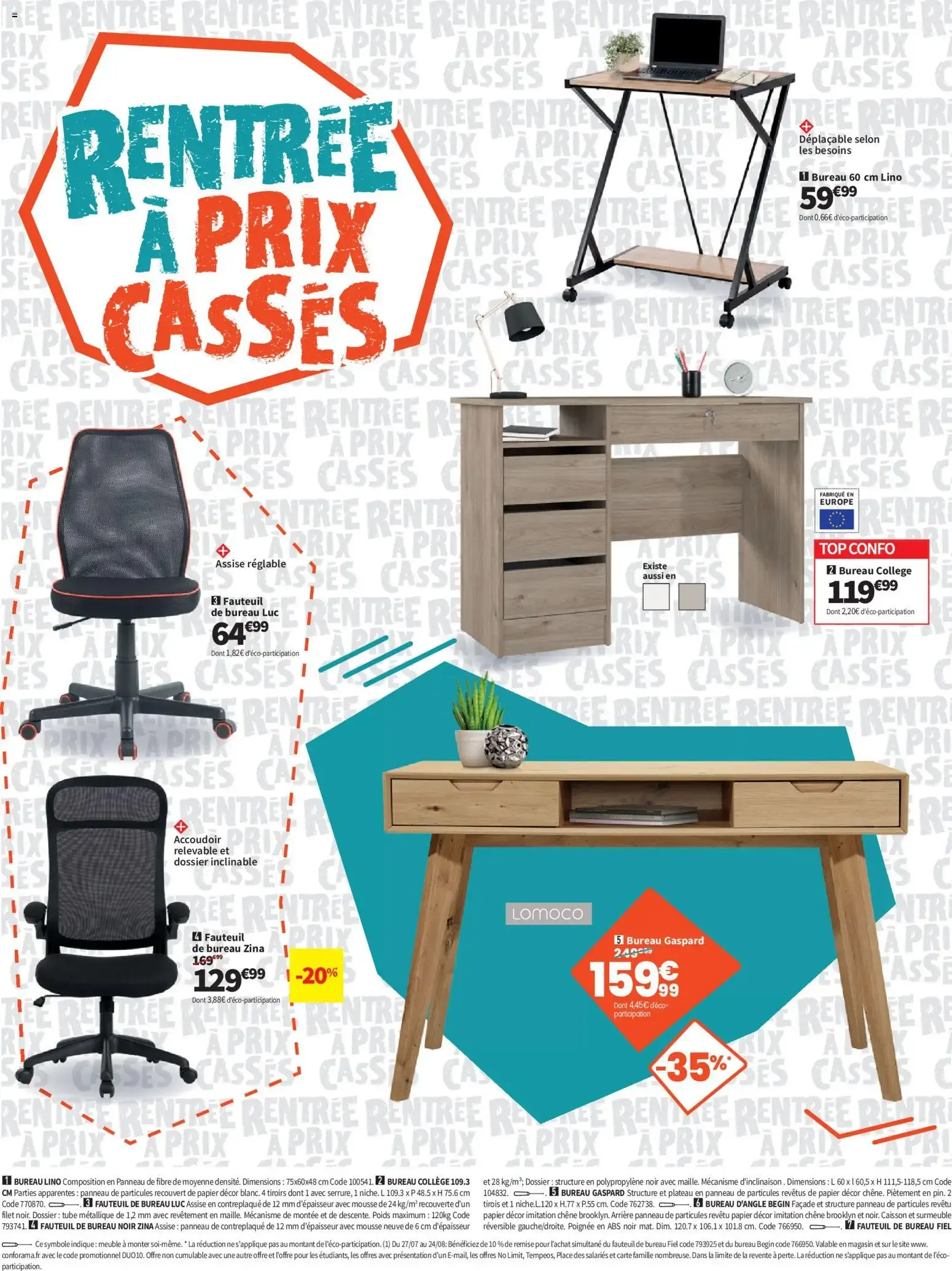 Conforama Rentrée à prix cassés à partir du 04/08/2026 - promo en ligne du 4 août au 24 août 2026 - Catalogue page 2