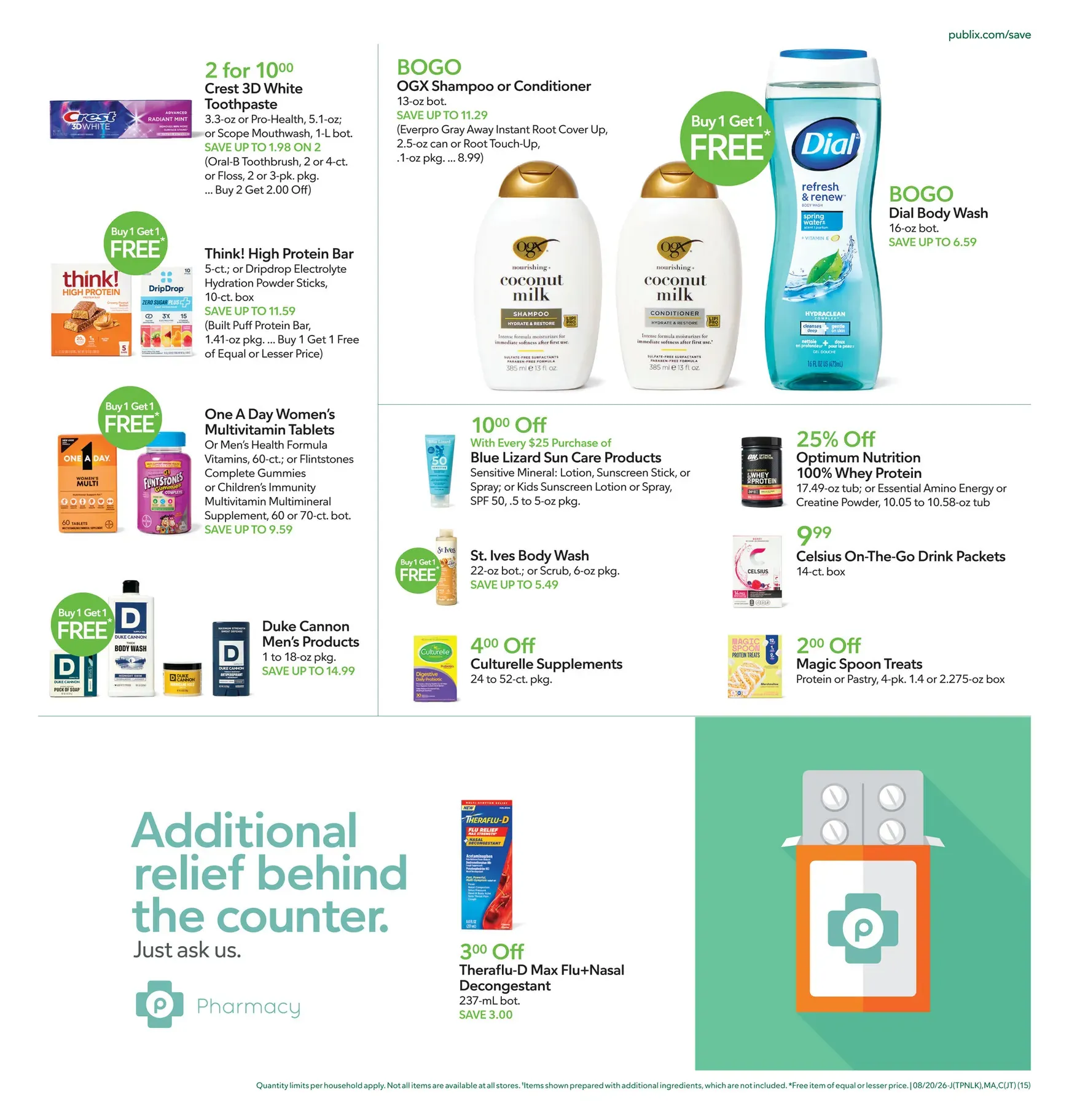 Weekly promotion Current Publix leaflet valid from Thursday 08/20/2026 to Wednesday 08/26/2026 spanning from August 20 to August 26 2026 - Page 15 for Catalogue 365
