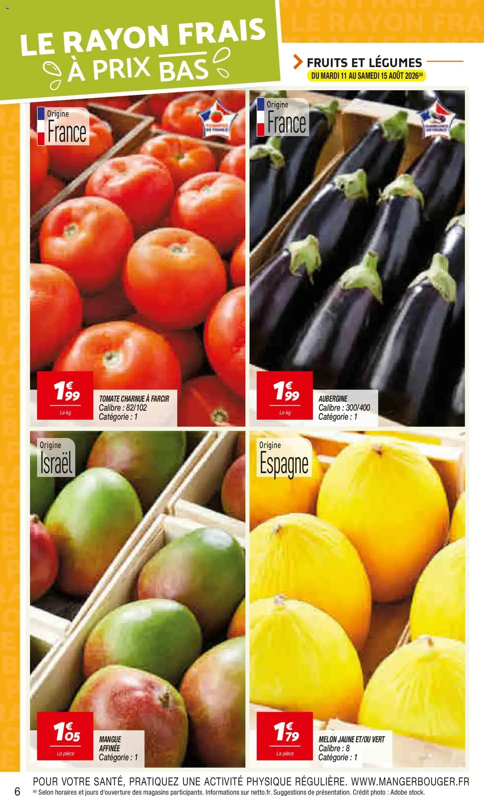 Netto le rayon frais à prix bas à partir du 11/08/2026 - promo en ligne du 11 août au 15 août 2026 - Catalogue page 6